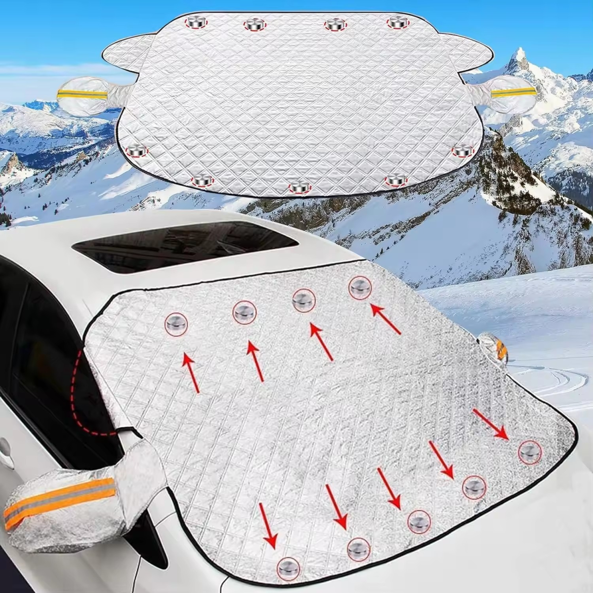 Magnetic Car Windscreen Windshield Frost Ice Snow Window Mirror Protector Cover