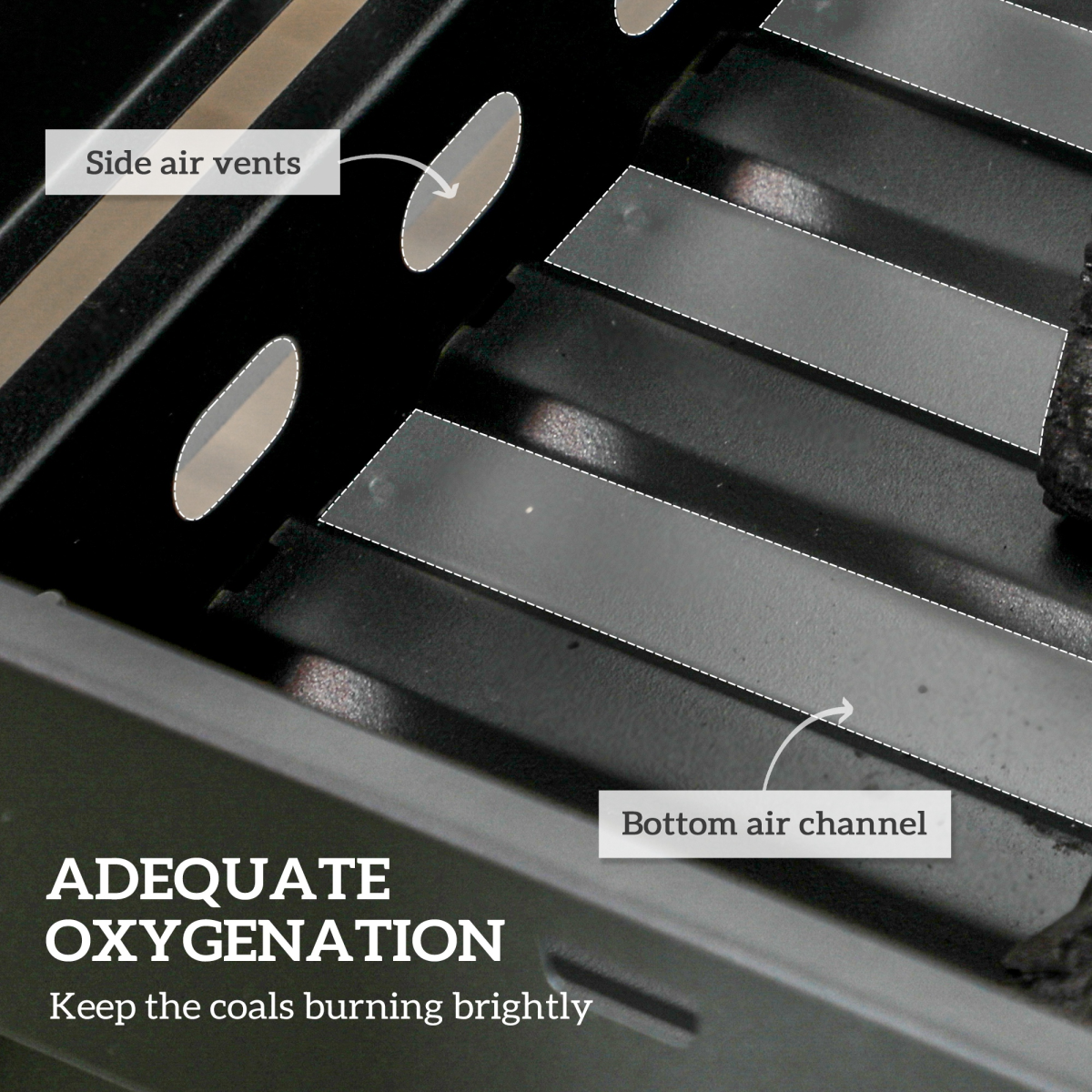 Outsunny Portable Foldable Charcoal Grill with Pull-Out Basin