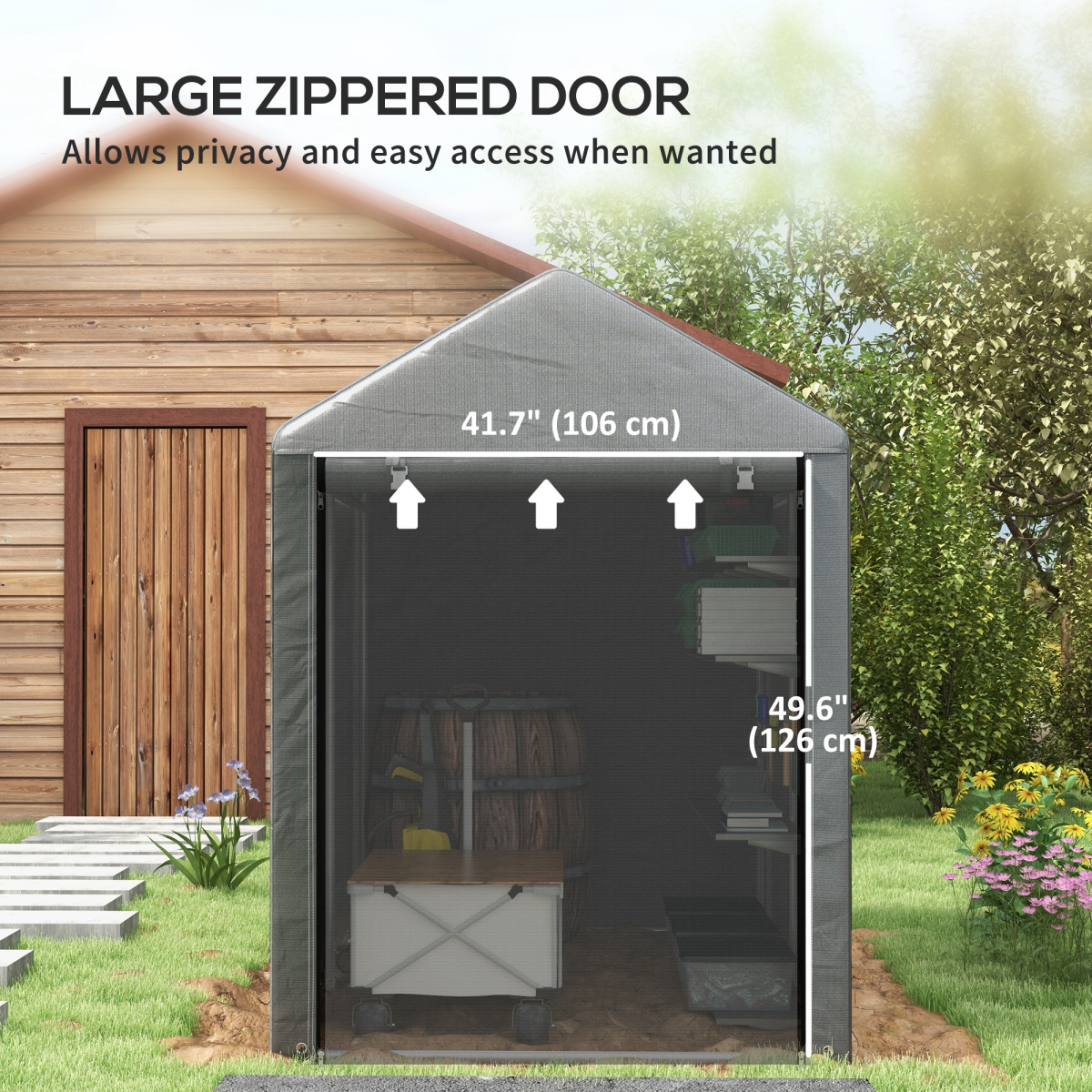 Outsunny 179 x 120cm Temporary Garden Shed with Weather-Resistant Cover