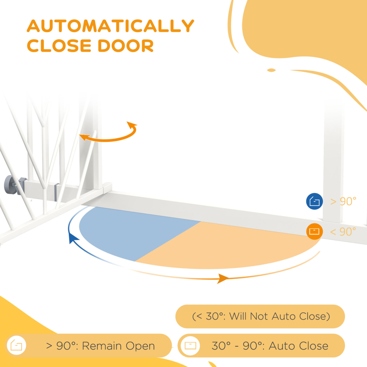 PawHut Pressure Fit Auto-Close Double Lock Safety Gate 74-100cm