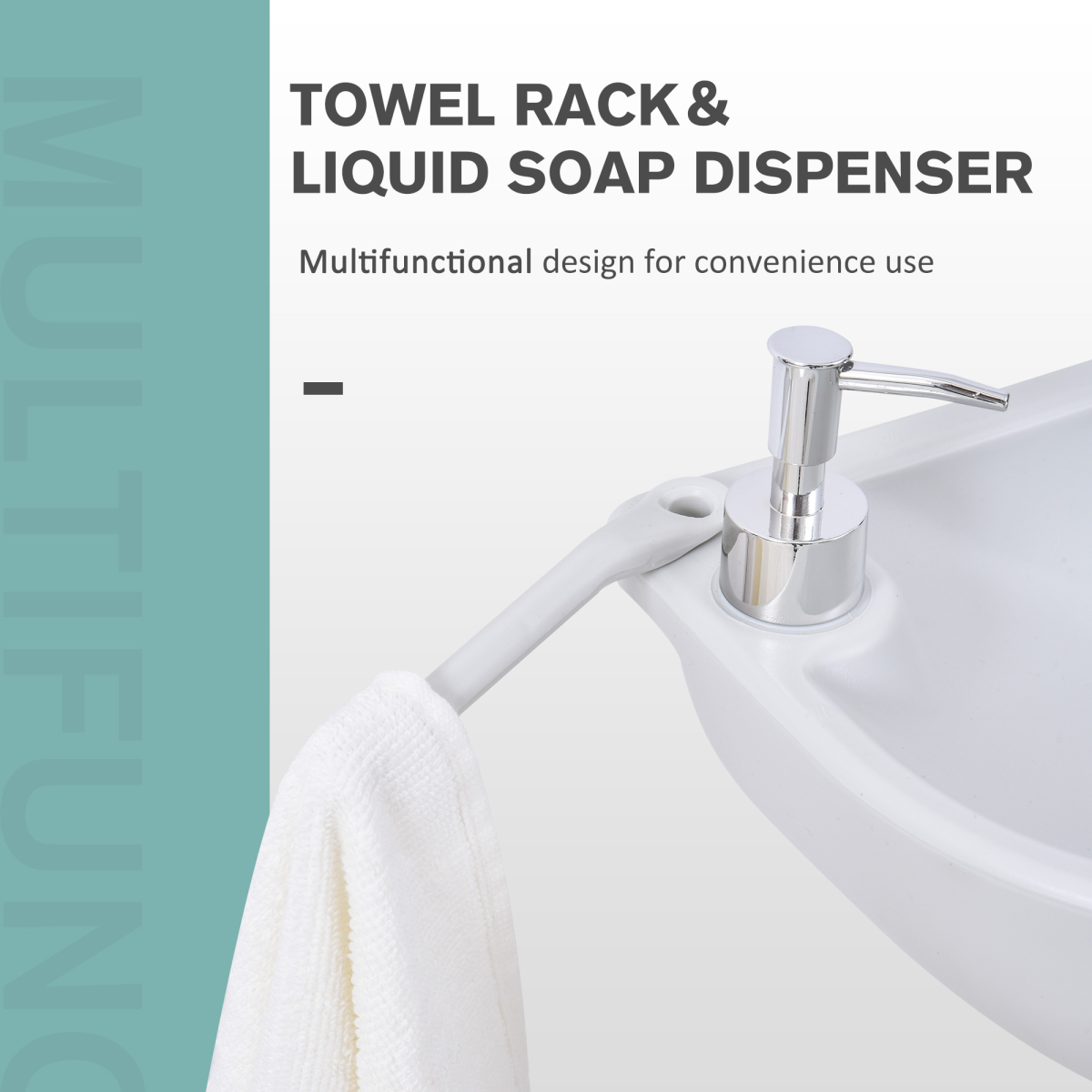 Portable Camping Sink with Foot Pump, 17L Water Tank, Towel Holder, Hand Sanitizer Tank and Drainage Hose