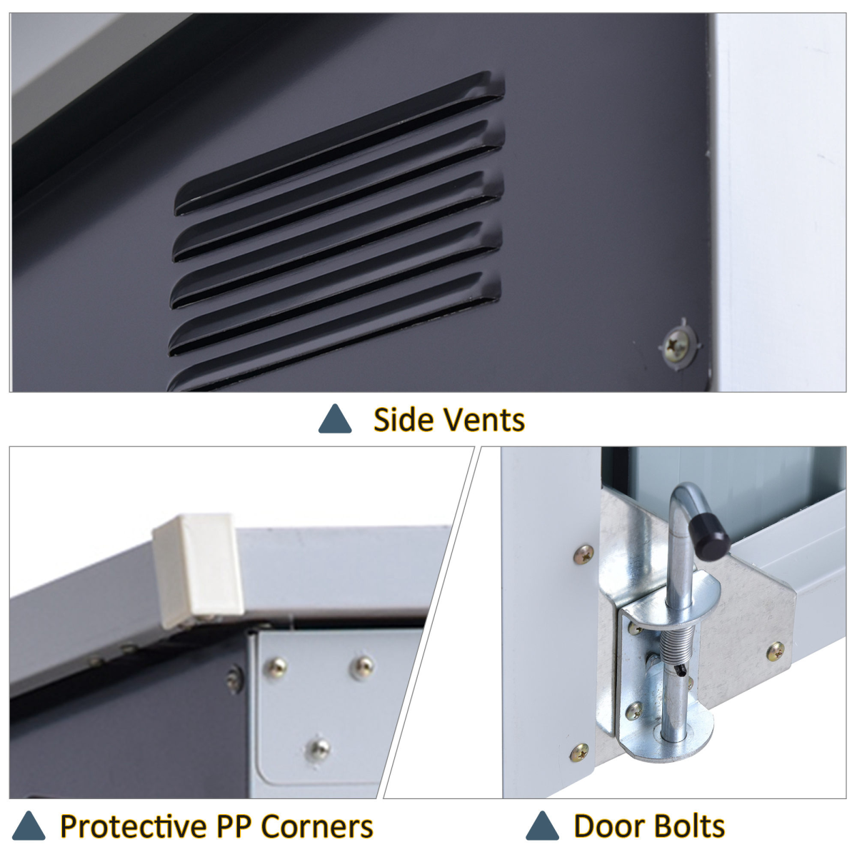Steel Garden Storage Shed for 2 Wheelie Bins, Double Doors, Lift-Up Lid, Lockable Steel Bin Cover