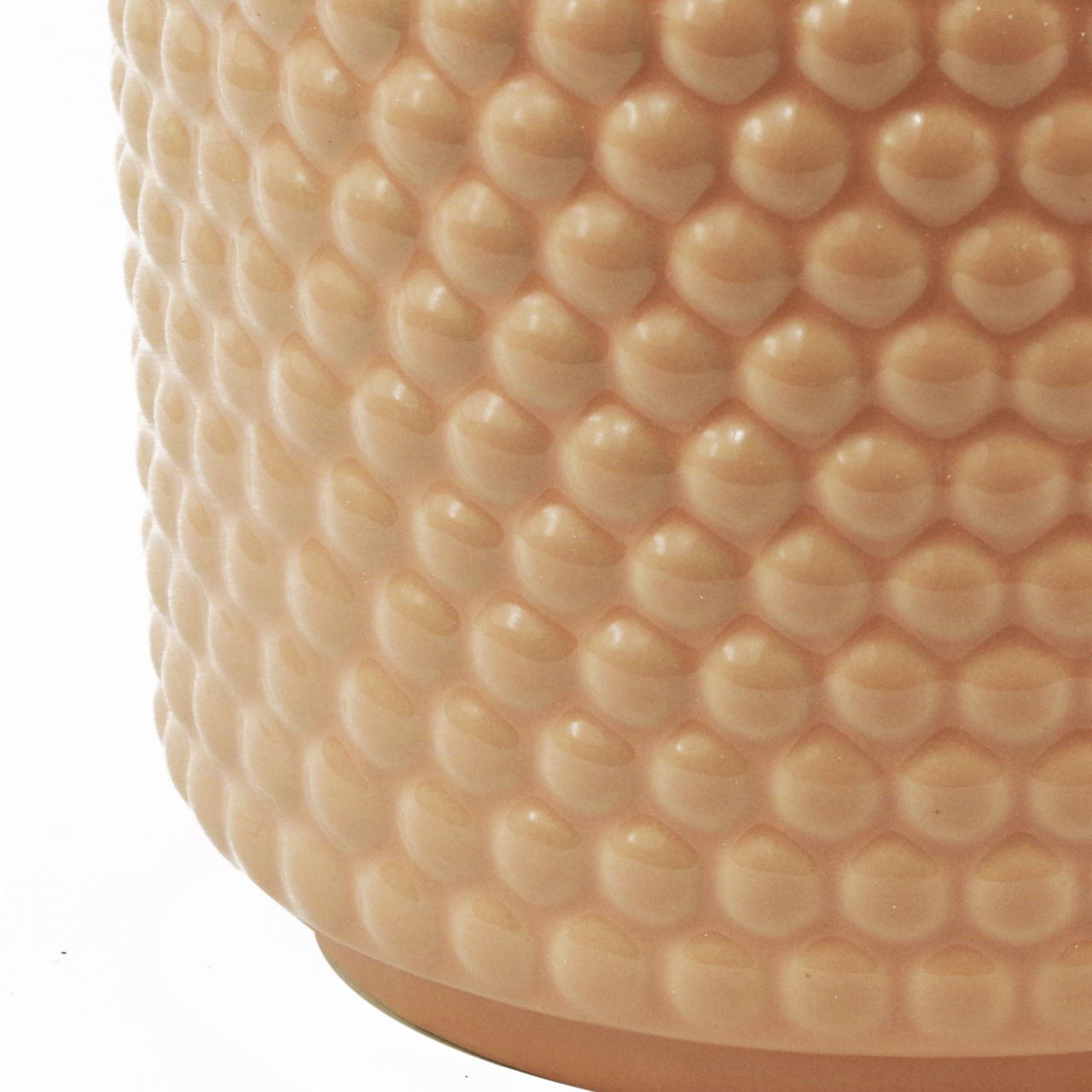 Dusty Pink Raised Dots Ceramic Plant Pot 15 x 15 x 12.5cm, Indoor Use Only