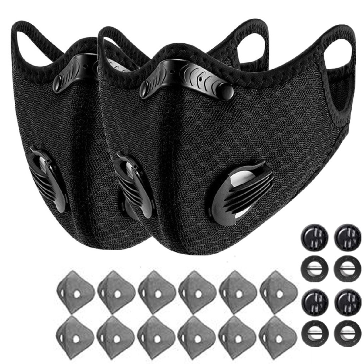 (2Pack)Reusable Half Face Cover Mask w/ Filter Cycling Outdoor Sport Face Mask