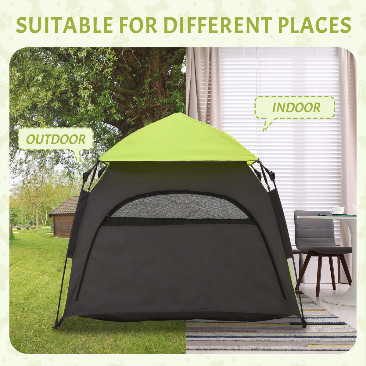 PawHut Foldable Waterproof Pet Tent with Mesh Windows & Carry Bag