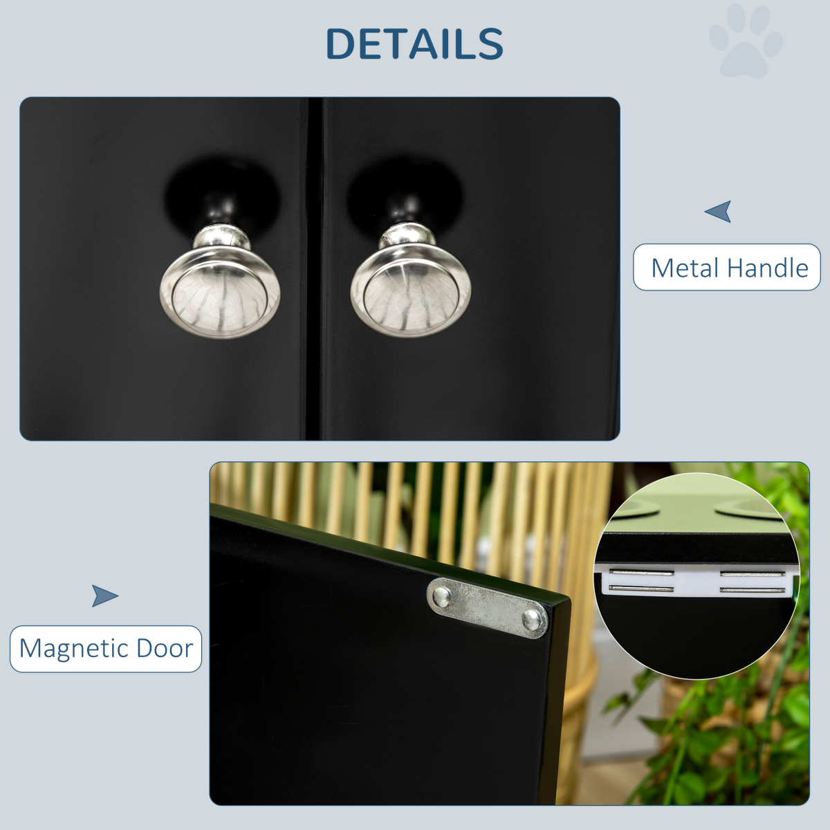Raised Dog Bowls for Large Dogs Feeding Station Stand, Storage - Pawhut