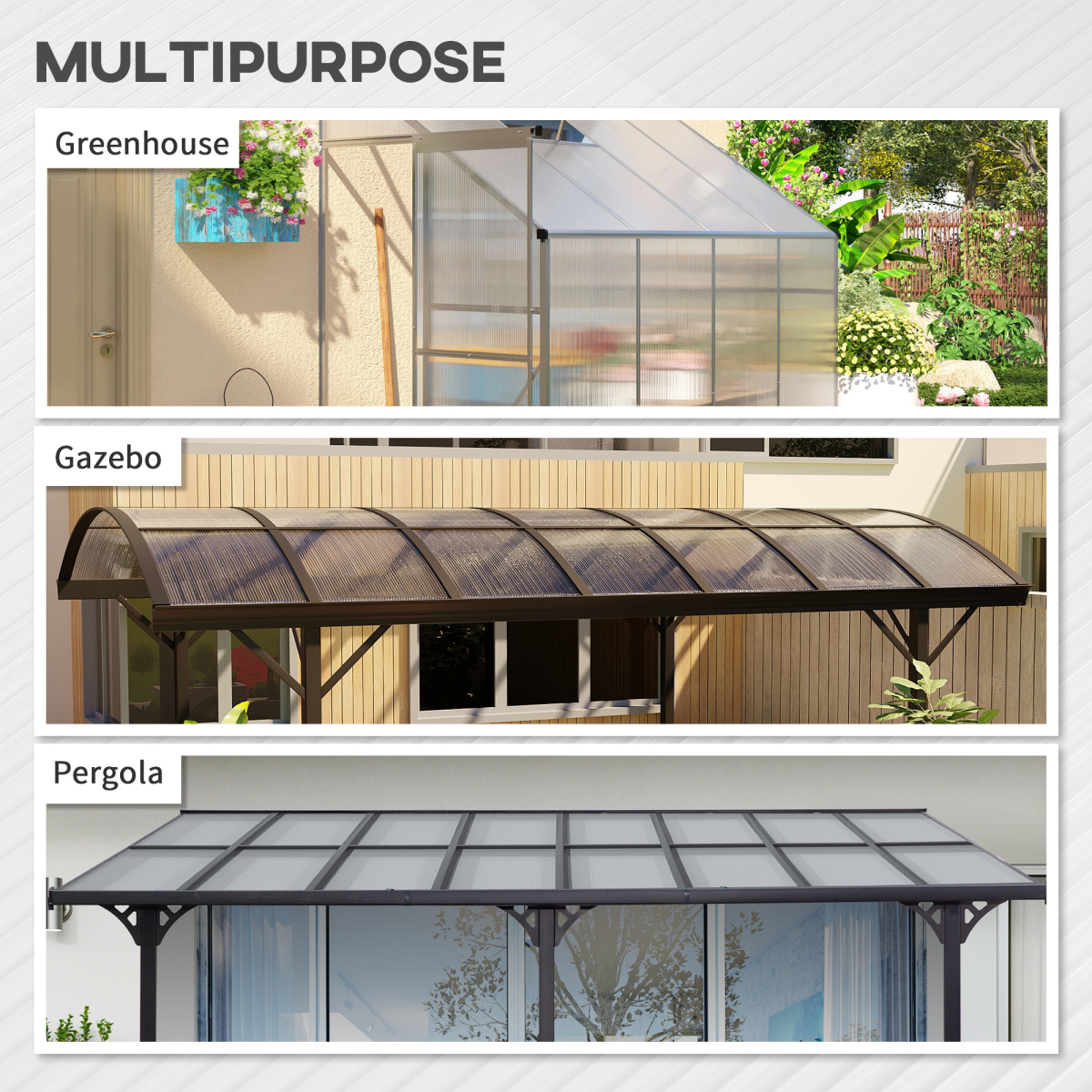 Outsunny 14-Piece Twin-Wall Polycarbonate Greenhouse Panels, 121 x 61 x 4mm