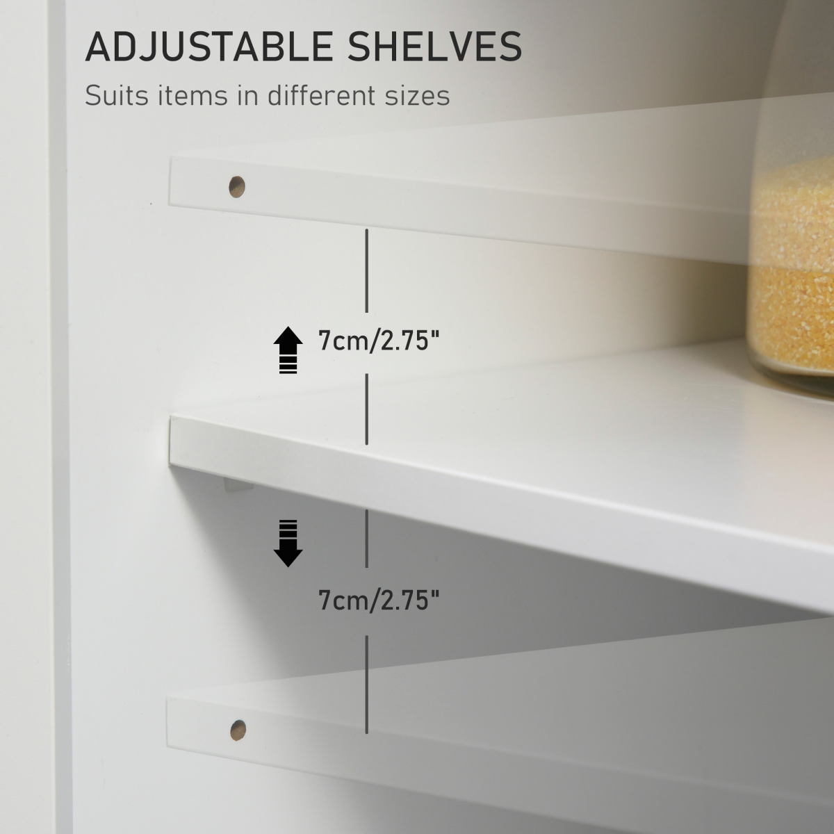 HOMCOM Kitchen Island Storage Unit with Rubberwood Top, 3-Tier Spice Rack, 2 Sliding Drawers, Cupboard and Towel Rail
