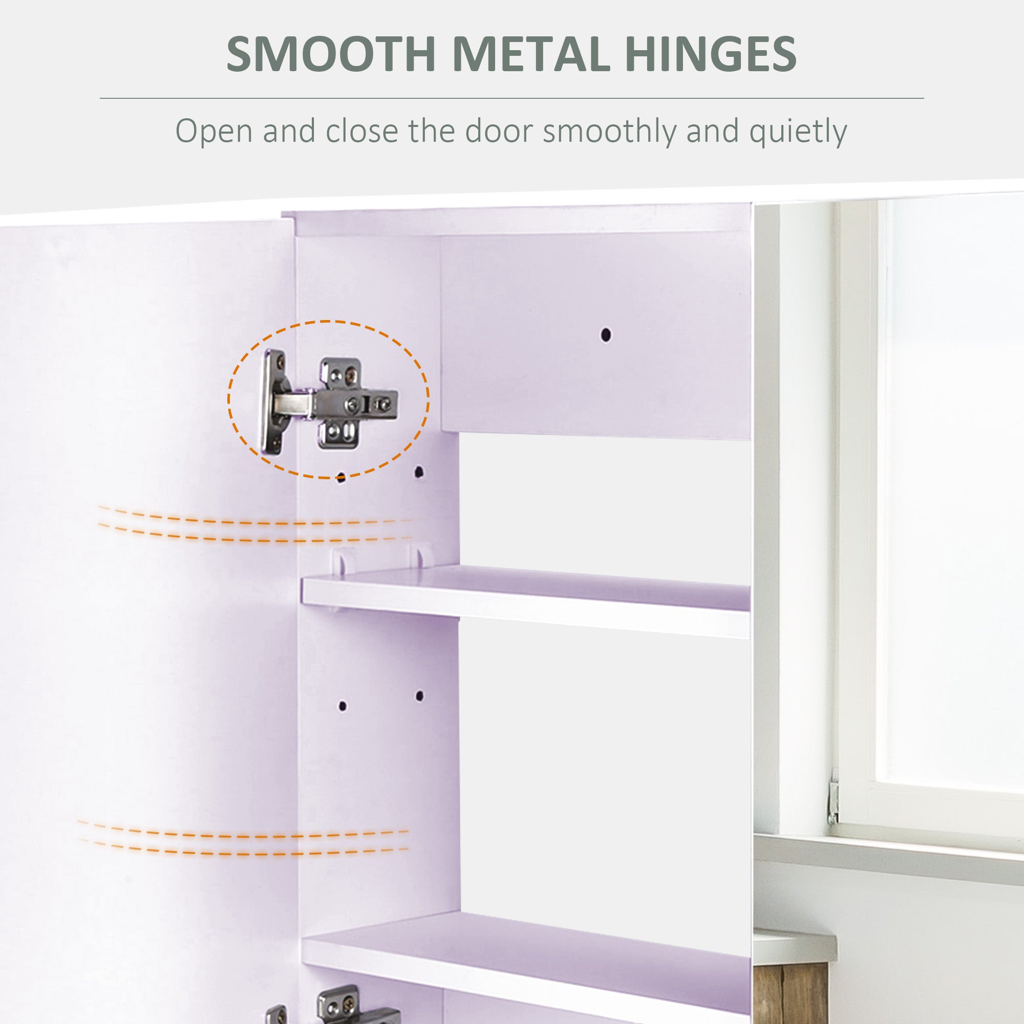 Wall Mounted Double Door Mirror Cabinet Bathroom Storage Unit with Adjustable Shelf