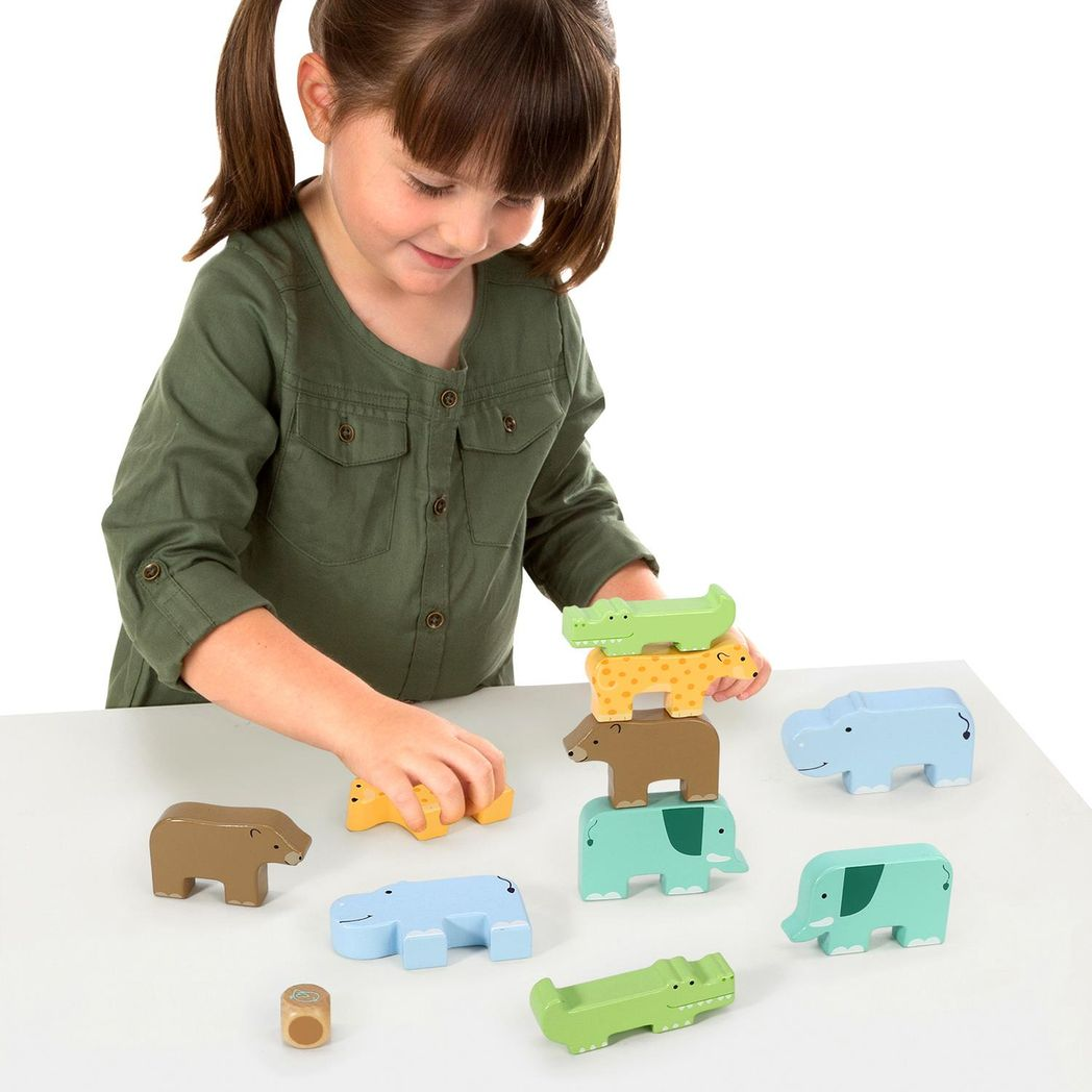 SOKA Wild Animal Stacking Balancing Wooden Montessori Toy for Toddlers