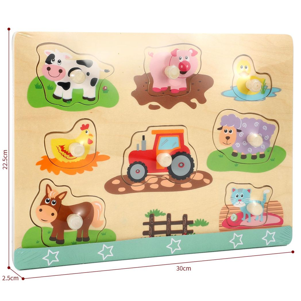 SOKA Farm Animal Peg Puzzle for Kids, Learn While Playing