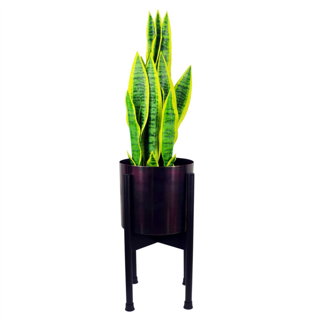 Leaf Handmade Metal Planter Pot 20 x 18cm Indoor Polished Finish