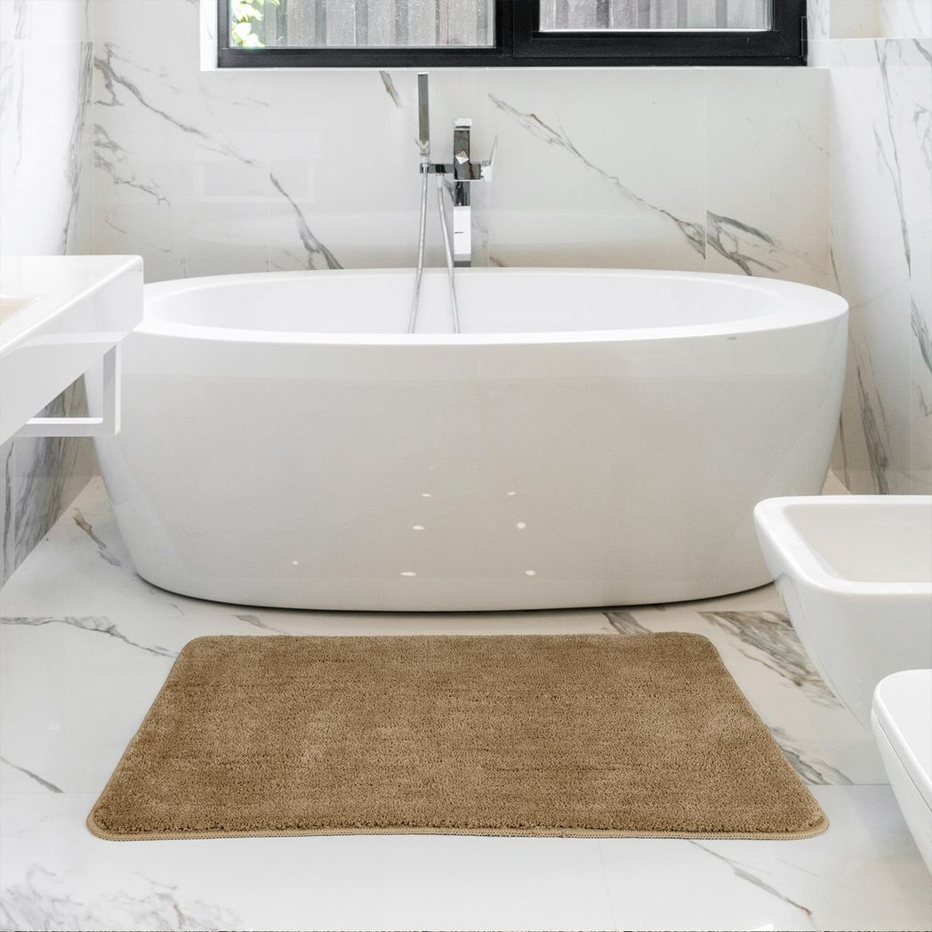 Vinsani Ultra Soft Microfiber Bath Mat 60 x 90 cm Beige 1010167