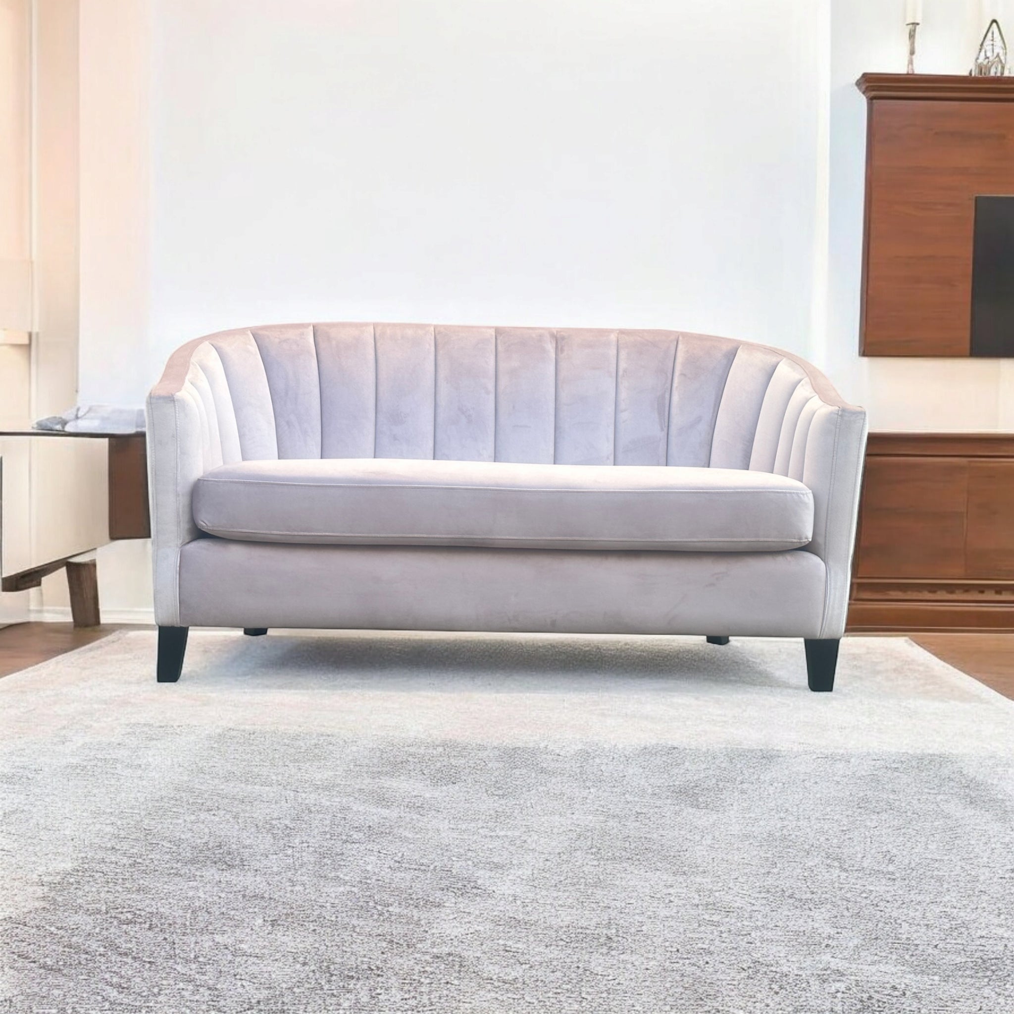 MSL 147cm 2-Seater Pink Velvet Loveseat