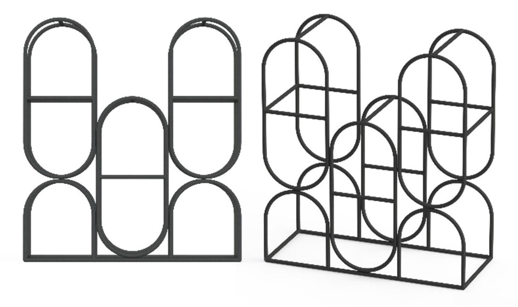 MSL 14 Inch Black Cast Iron Effect 8 Bottle Wine Rack