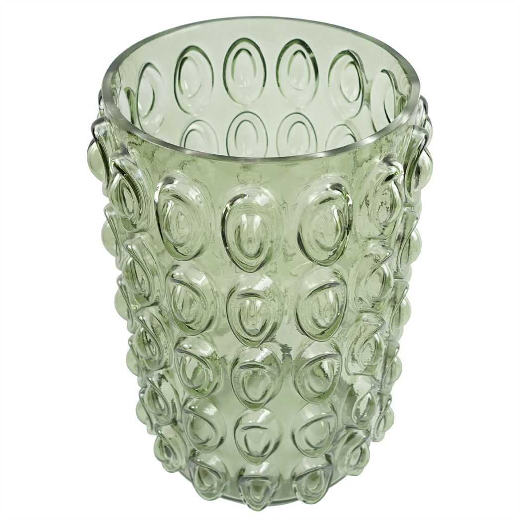 30cm Green Vintage-Inspired Bubble Glass Vase