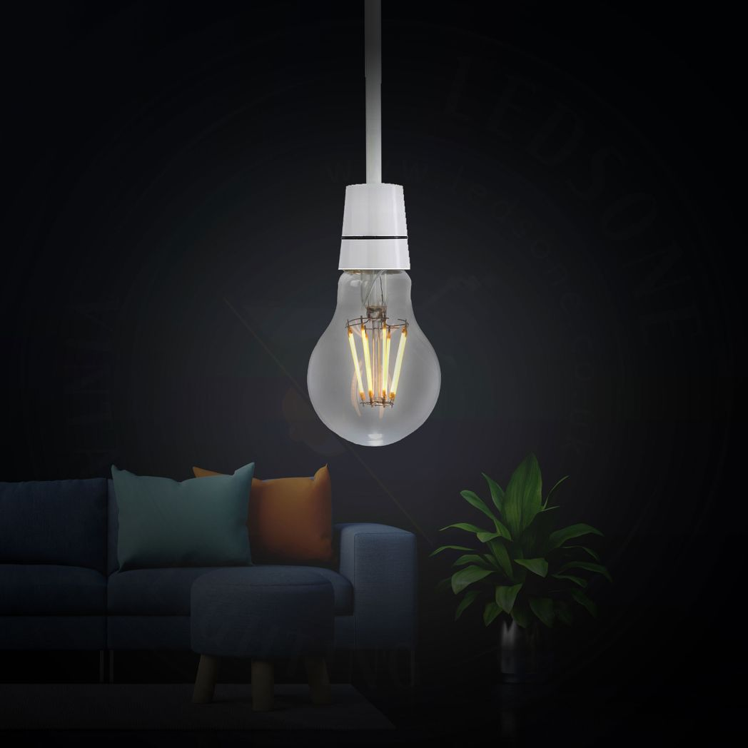 2 Pack A60 B22 Dimmable LED Filament Vintage Bulbs, 6000K Cool White