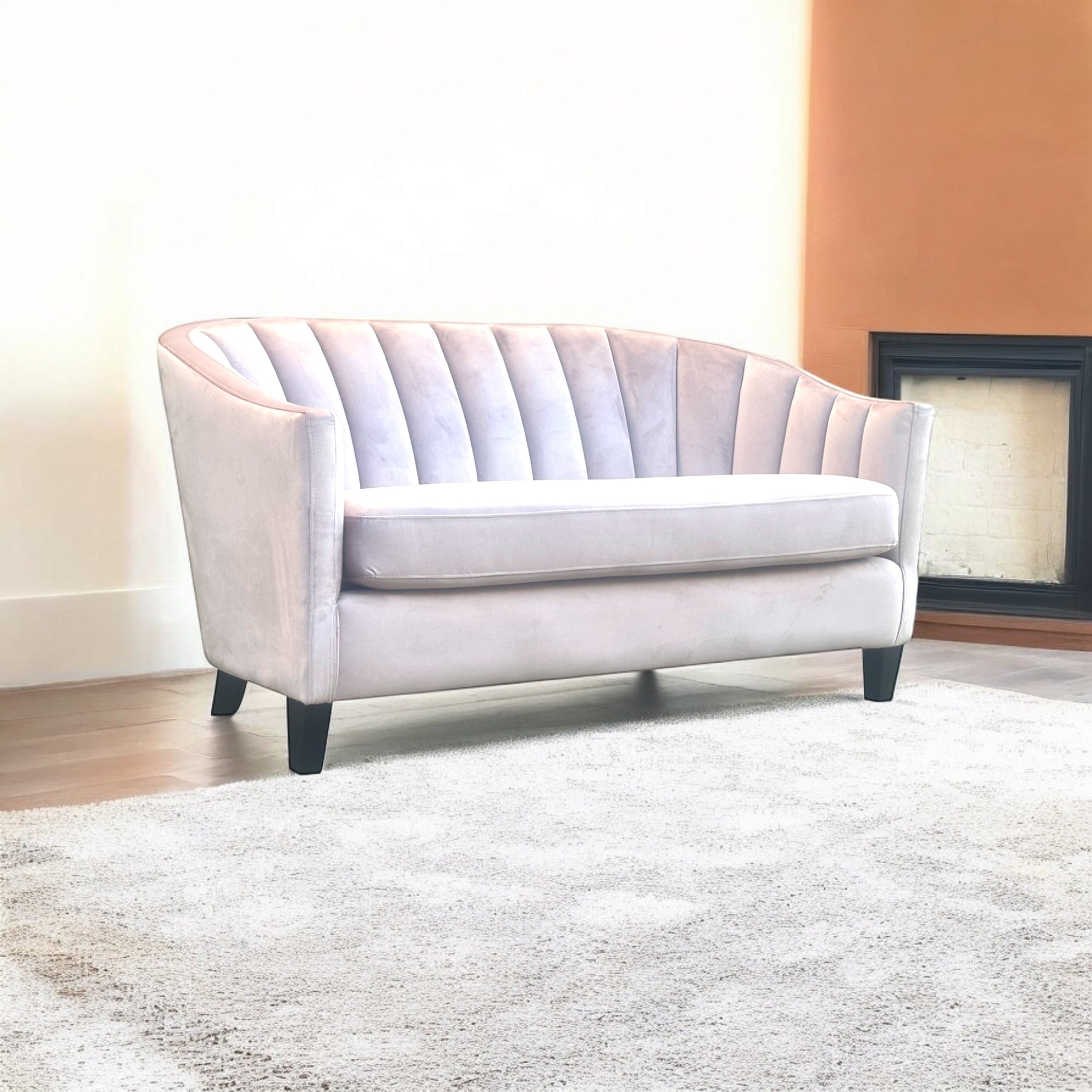 MSL 147cm 2-Seater Pink Velvet Loveseat