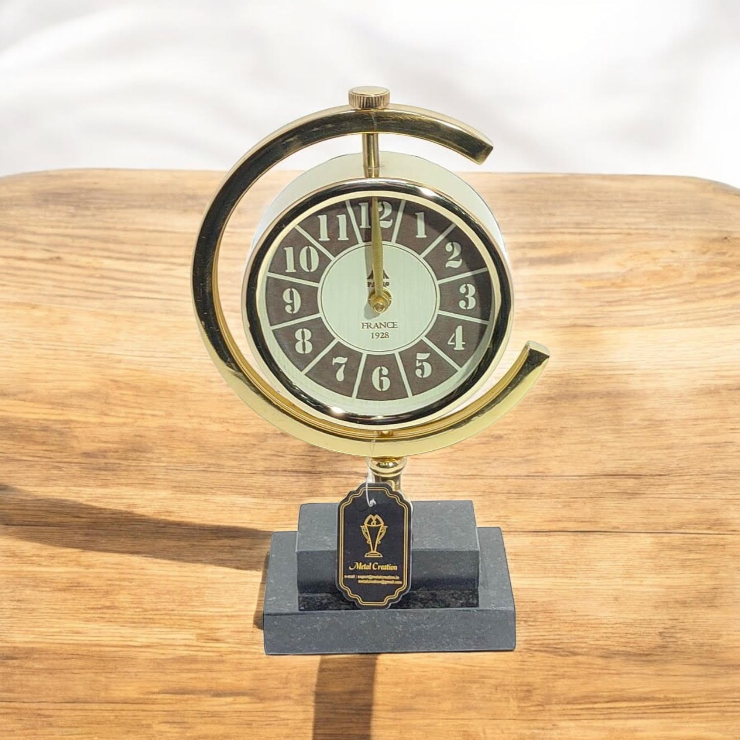 MSL Hand Finished Table Clock, Requires 1 AA Battery