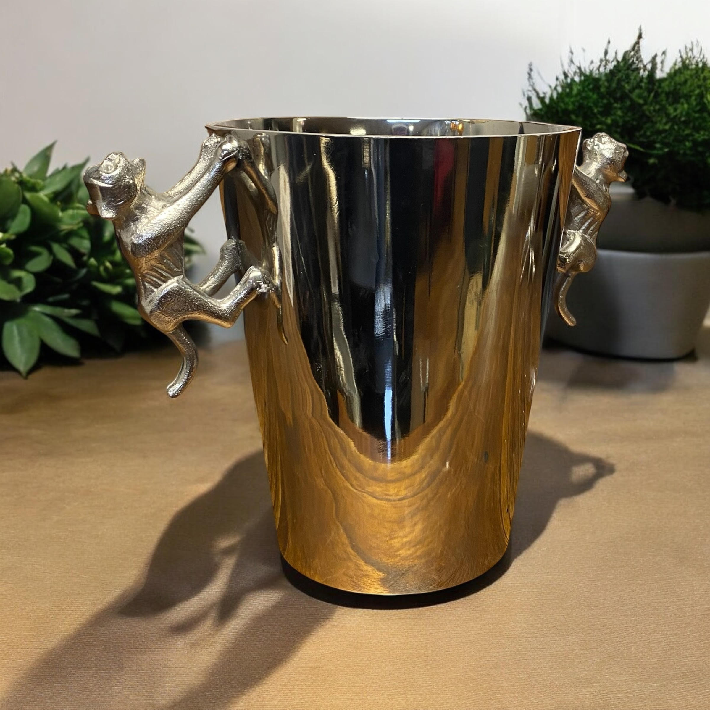 23cm Aluminium Leopard Champagne Bucket Hand Finished Wine Bottle Holder