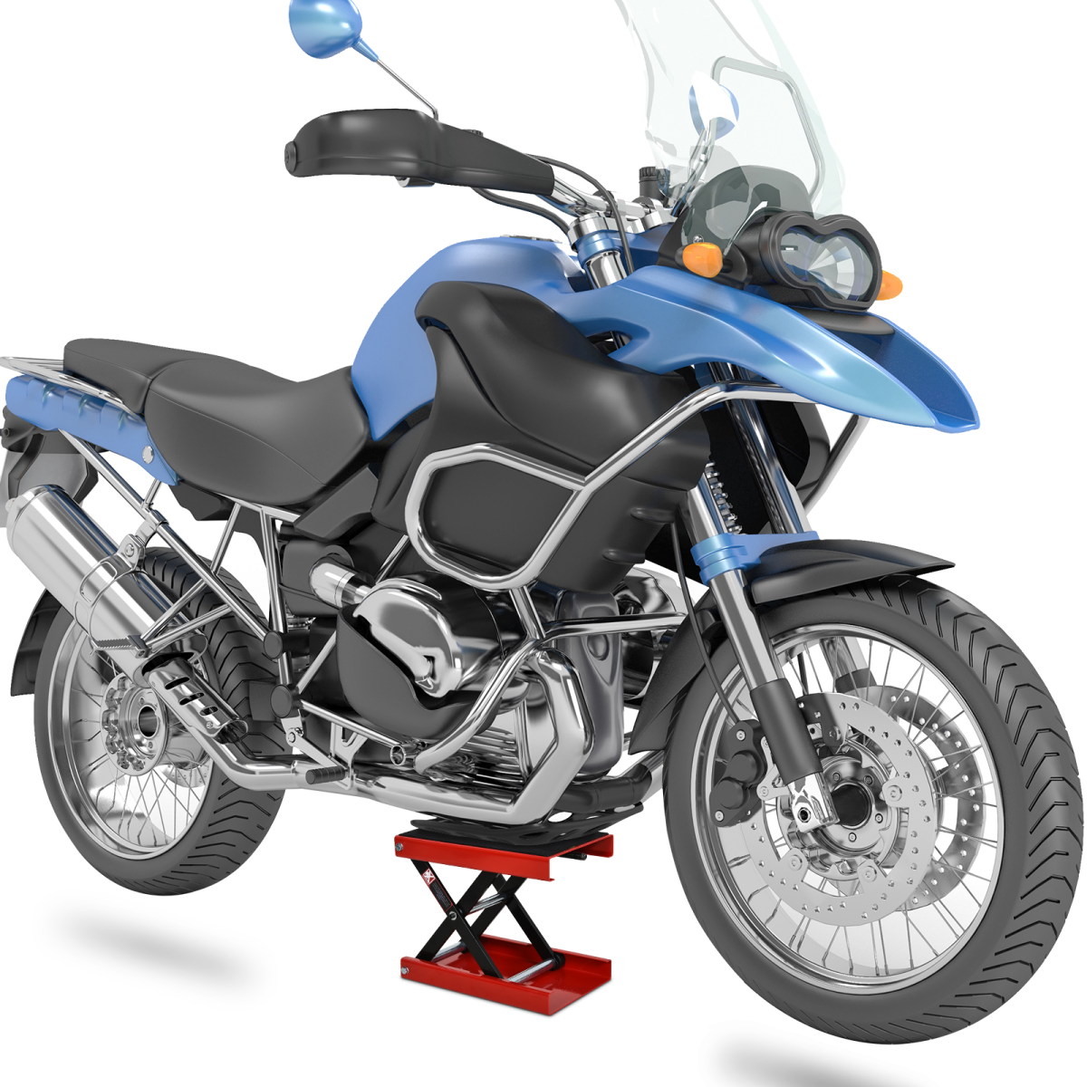 500KG Steel Motorbike Repair Lift X Frame Adjustment Jack Rubber Top Durhand