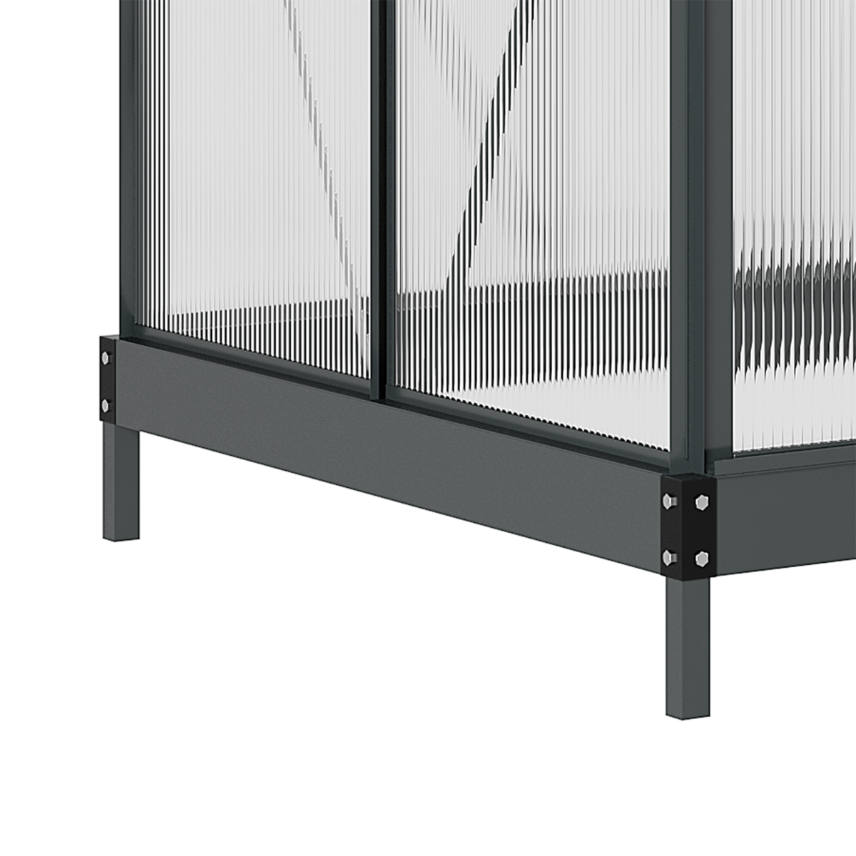 Outsunny 6 x 4ft Aluminium Polycarbonate Walk-In Greenhouse with Sliding Door