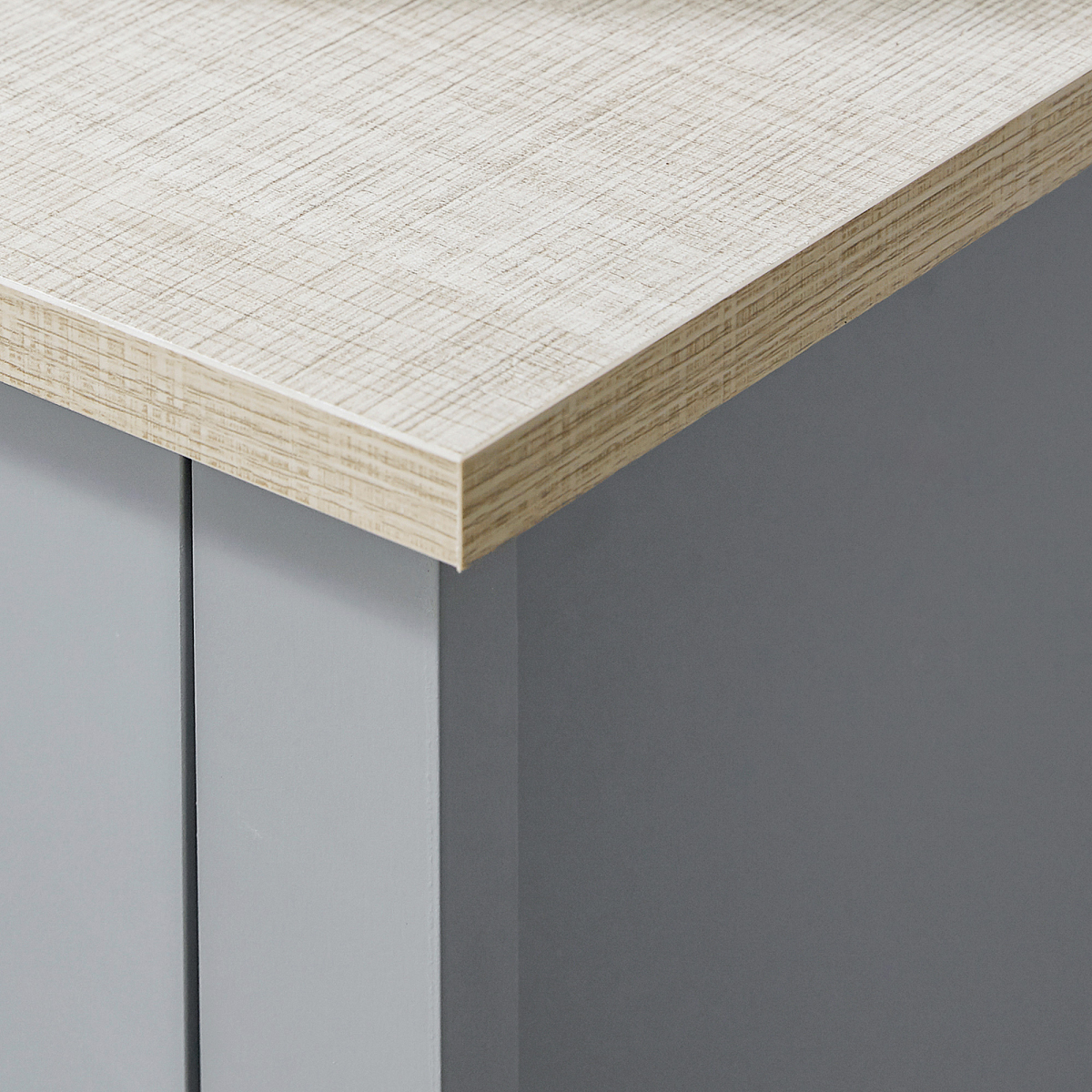kleankin Bathroom Under Sink Cabinet with Storage Shelf, Double Door, Adjustable Shelf, Mid-Grey Wood-Effect Finish