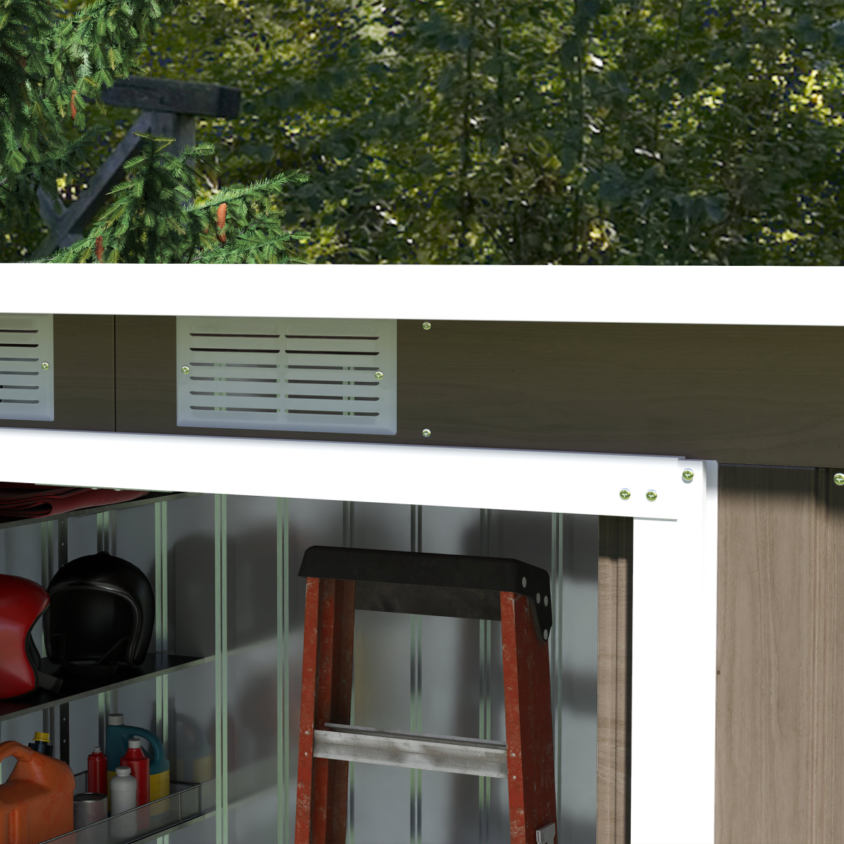 Outsunny 9 x 4FT Metal Garden Storage Shed, Lockable Double Doors