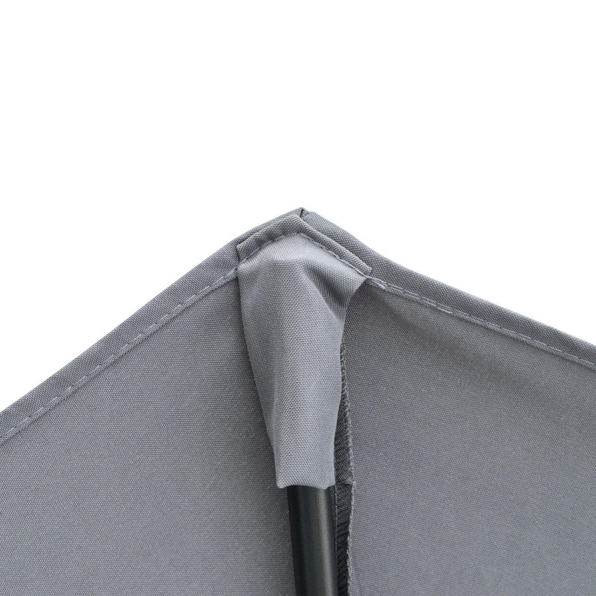 Outsunny 2m Half Garden Parasol Umbrella with Crank Handle, Dark Grey