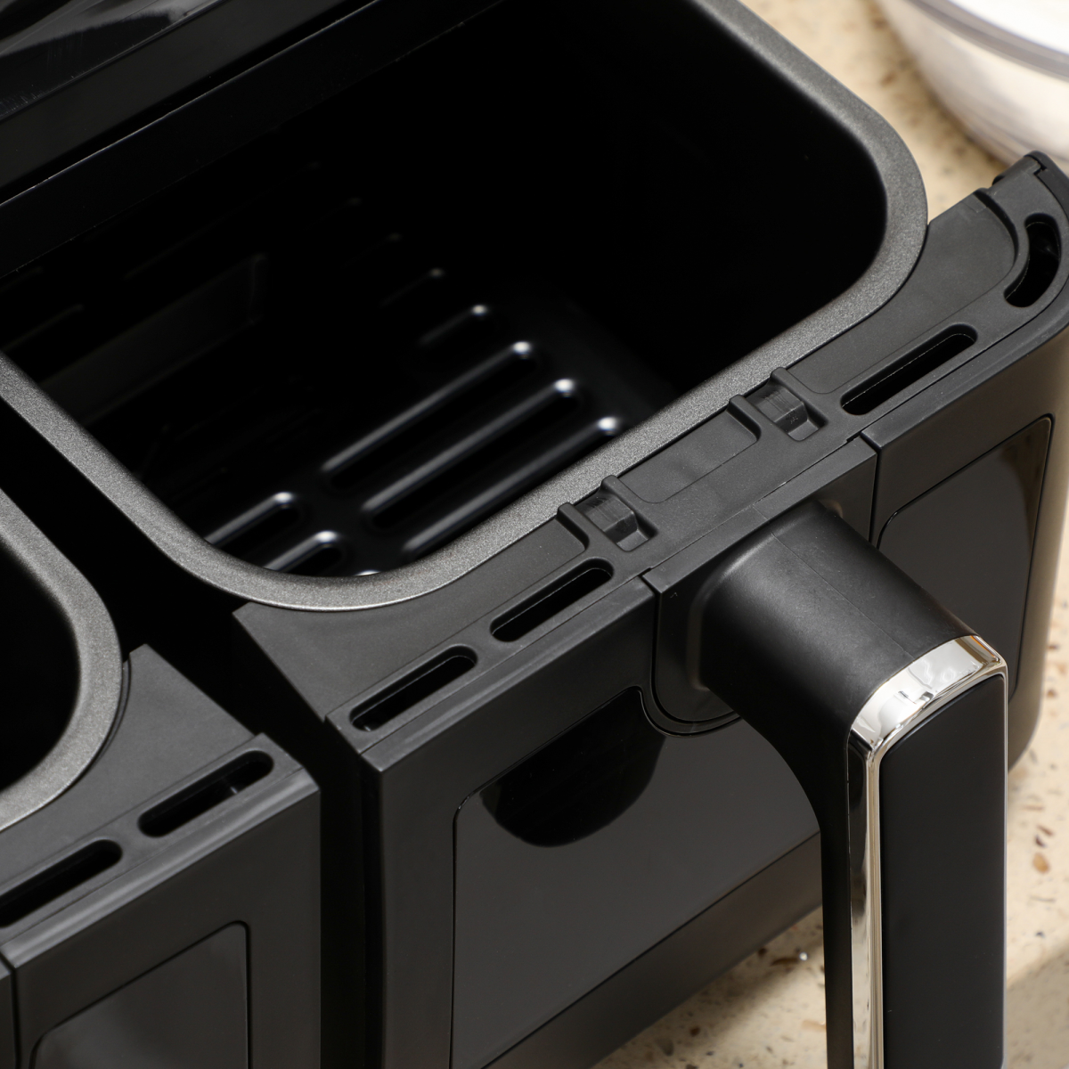 Dual Basket Air Fryer 8L Family Size, 8 Presets, Timer, Cookbook, 2500W, Black
