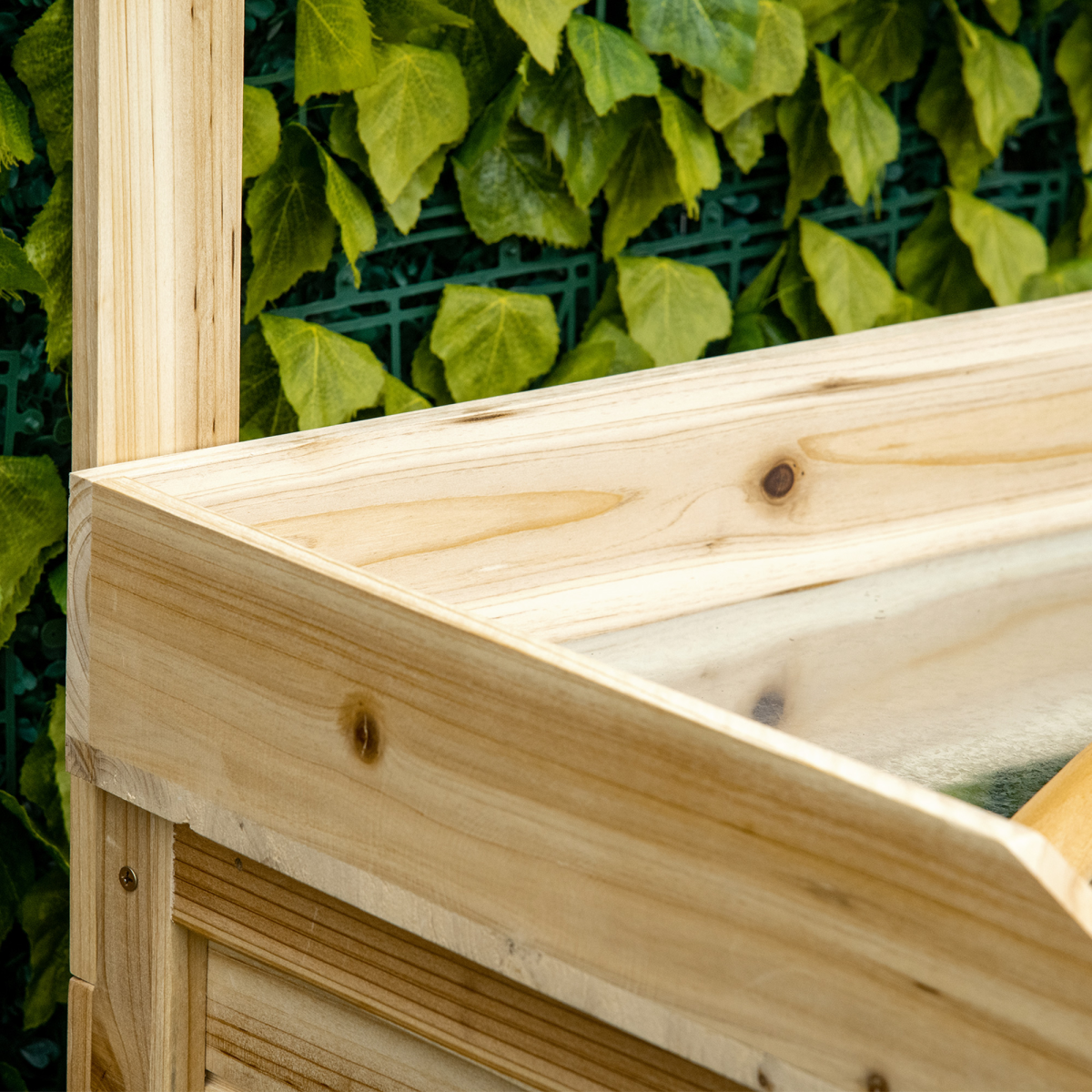 Outsunny Garden Potting Bench with Metal Top and Storage Shelves