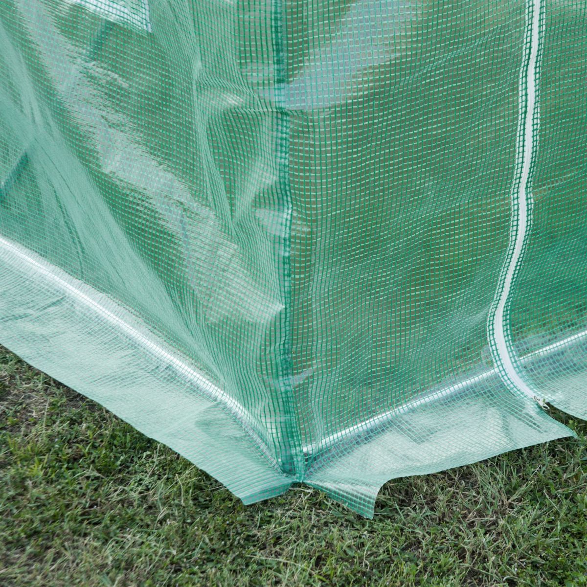 Outsunny 10x7ft Tunnel-Style Greenhouse Replacement Cover with Zipped Roll-Up Front Door, 6 Windows and 20cm Overlap Edges