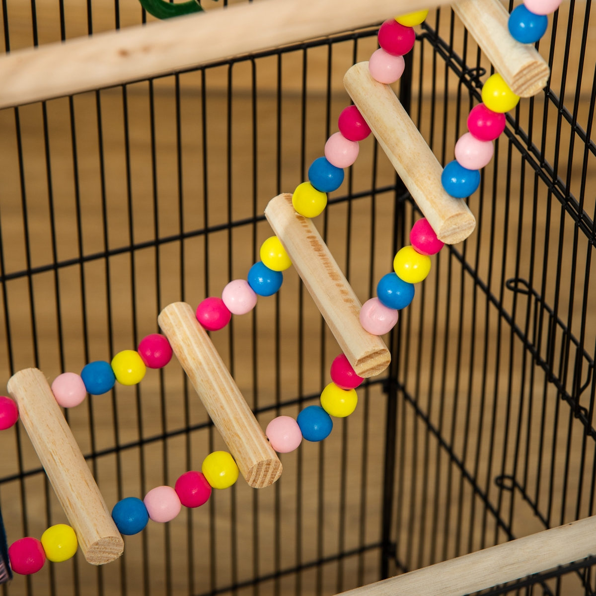 Metal Bird Cage for Budgies and Finches with Accessories, Tray, Handle