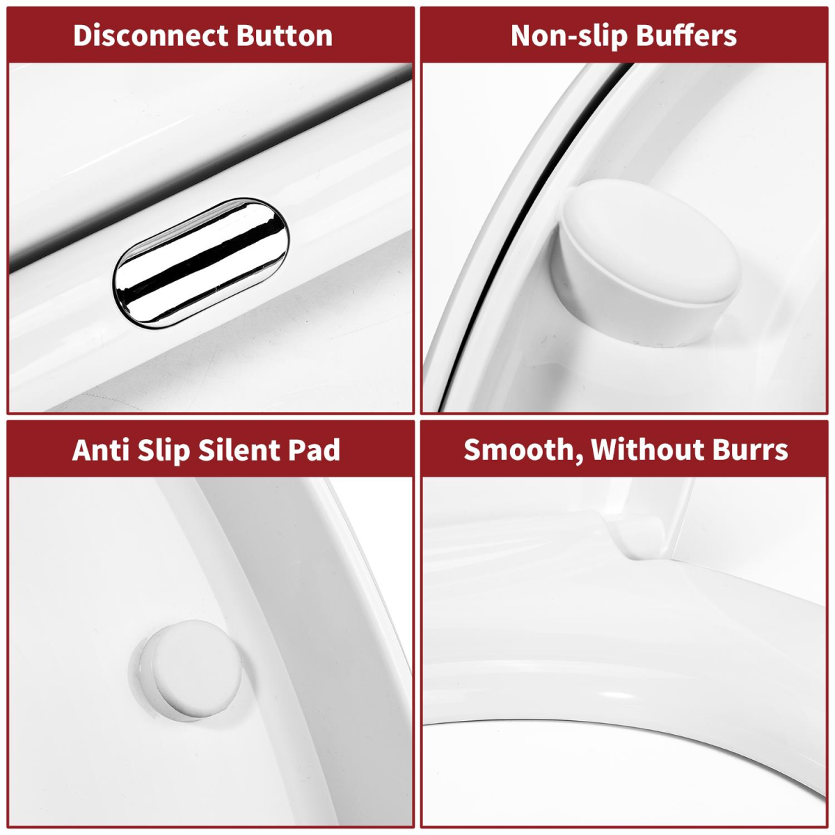 Vinsani Soft Close Quick Release O-Shaped Toilet Seat, White