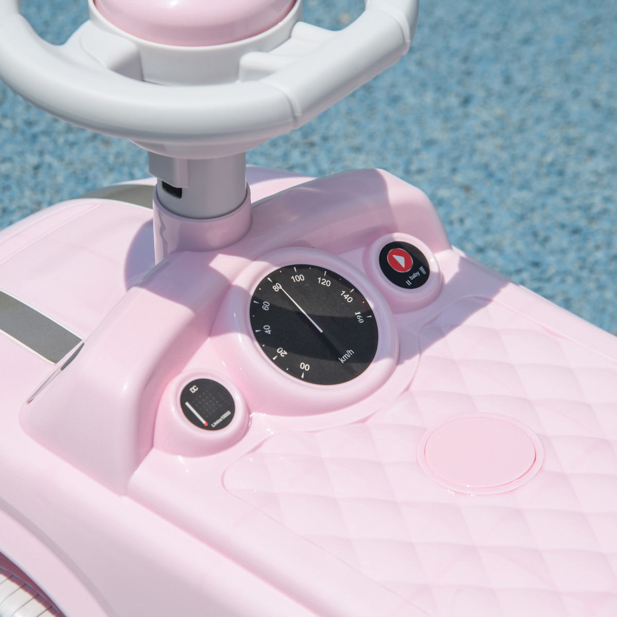AIYAPLAY Pink Foot-to-Floor Ride On Car with Air Horn