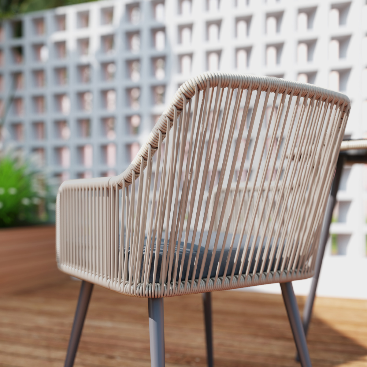 Outsunny 5-Piece Rattan Garden Dining Set, 4 Seater with Cushions