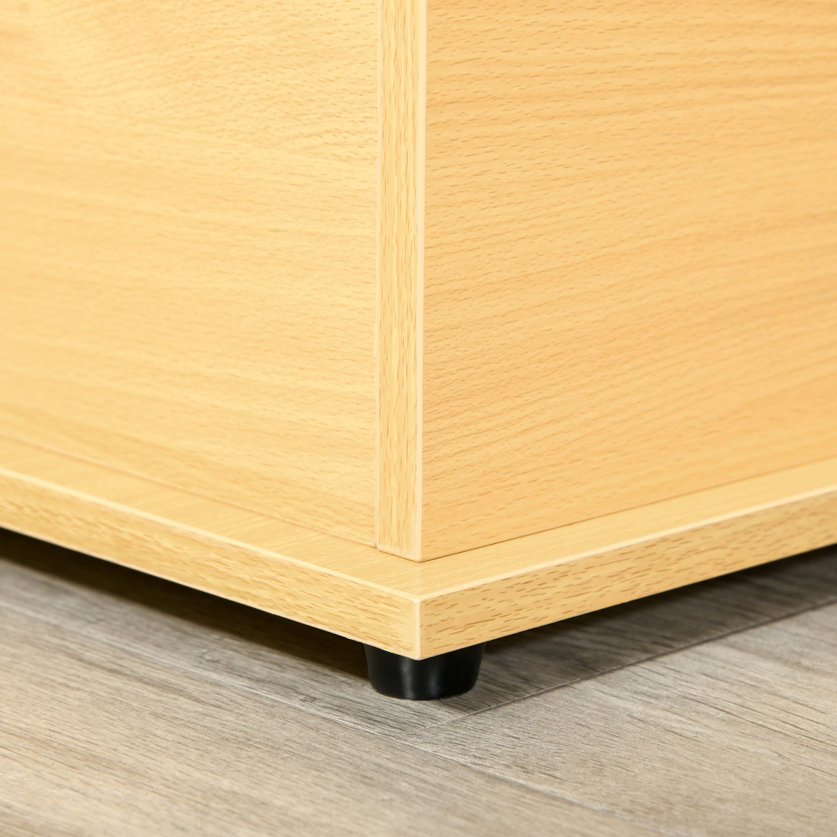 Storage Box Chest Lid Spacious Collect Cabinet Chipboard -Burlywood