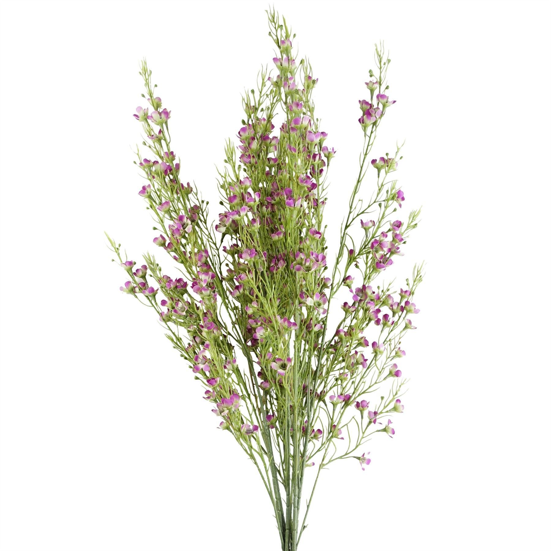 Leaf 100cm Artificial Purple Blossom Spray Stem with Small Silk Flowers and Wired Shapable Stem