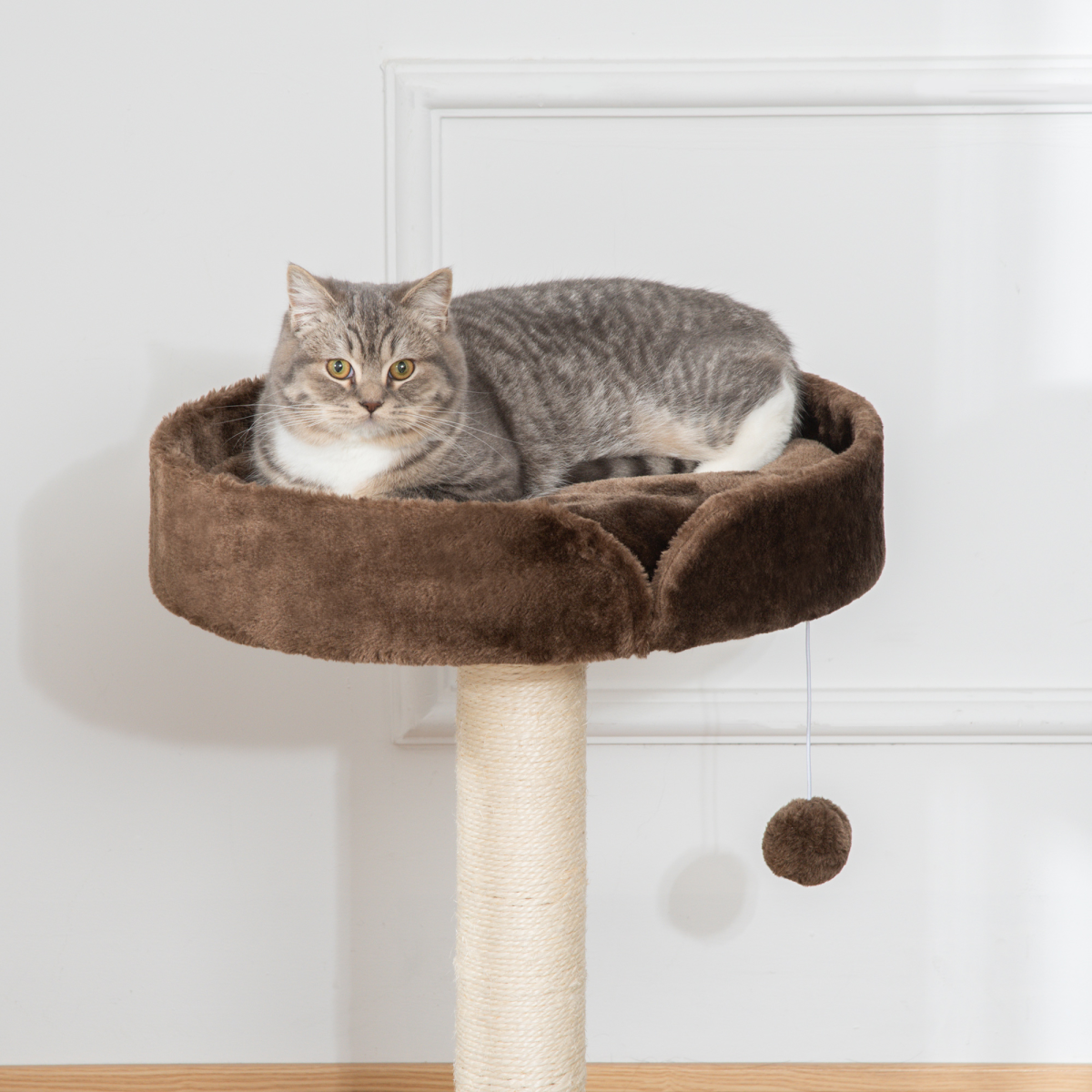 Small Indoor Cat Tree with Sisal Scratching Post, Bed & Toy