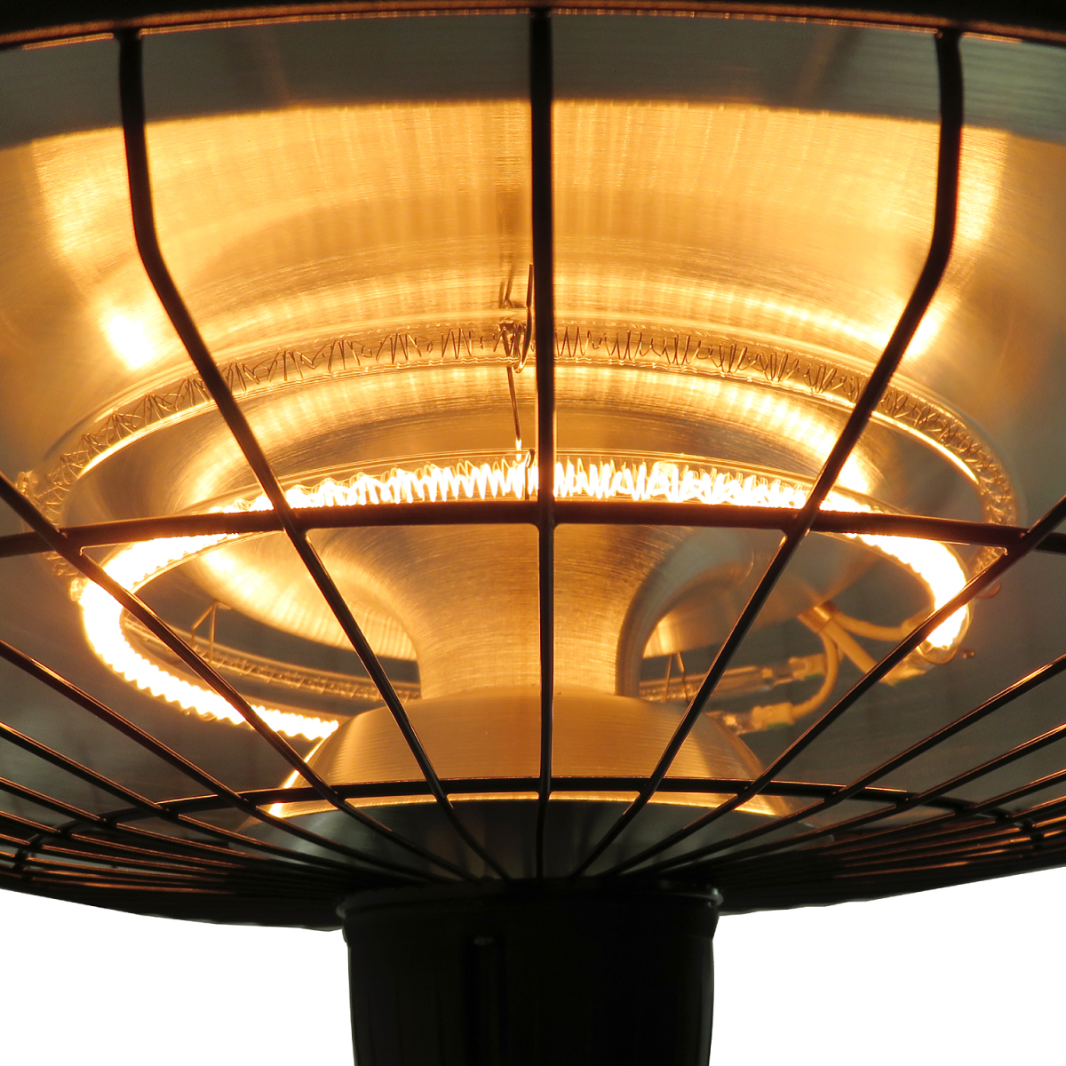 HOMCOM Adjustable Infrared Halogen Ceiling Hanging Heater 1000/2500W Black Aluminium IP24