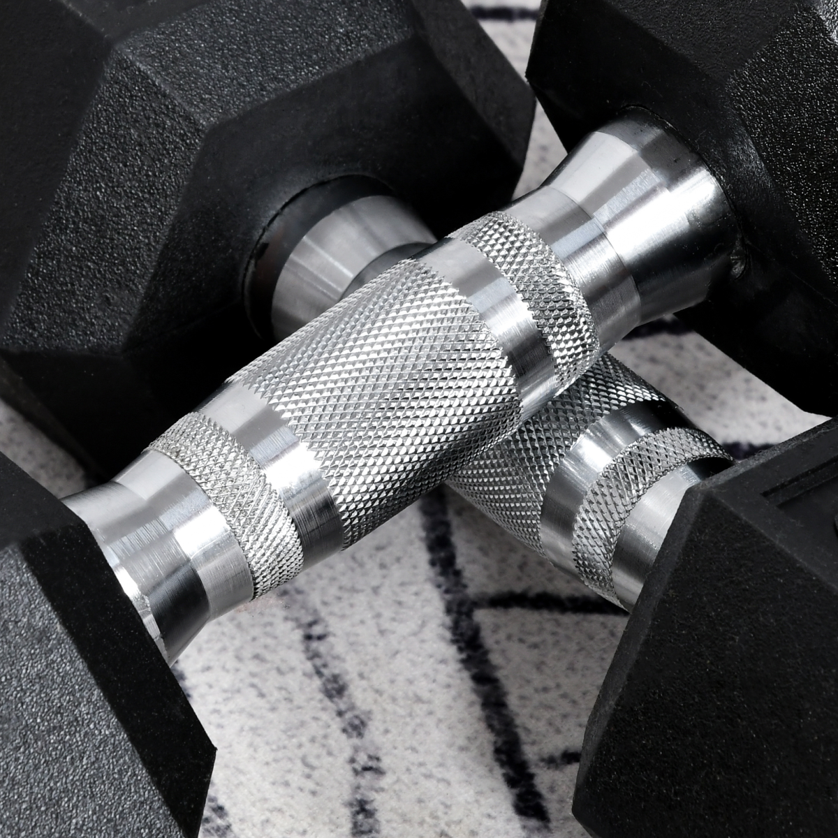 HOMCOM Hexagonal Dumbbells Kit, 2 x 6kg Weight Lifting Dumbbells for Home Fitness