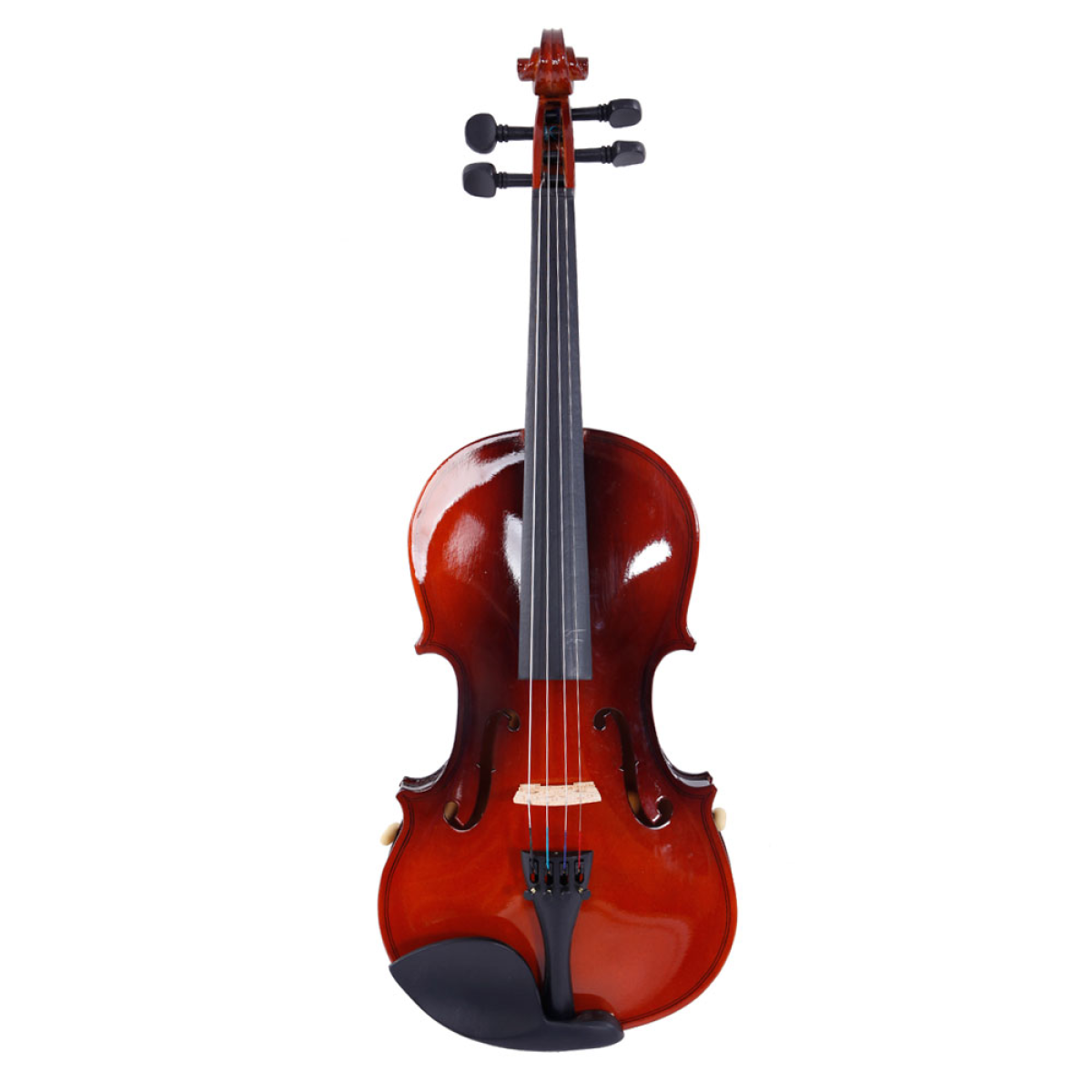 【】GV100 4/4 Acoustic Violin Case Bow Rosin Strings Shoulder Rest Natural