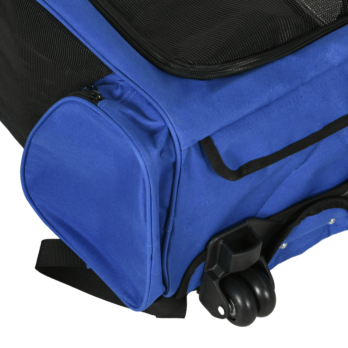PawHut 2-in-1 Pet Travel Backpack Trolley Carrier with Detachable Wheels and Adjustable Pull Rod