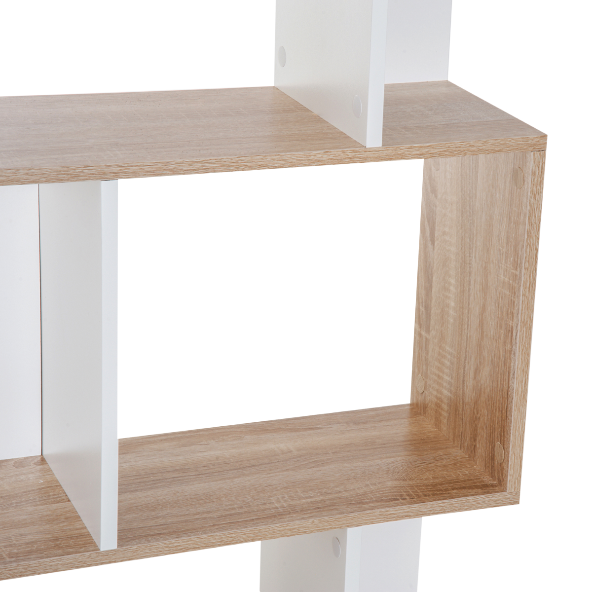 HOMCOM 5-Tier S-Shape Bookcase Display Shelving Unit, Natural