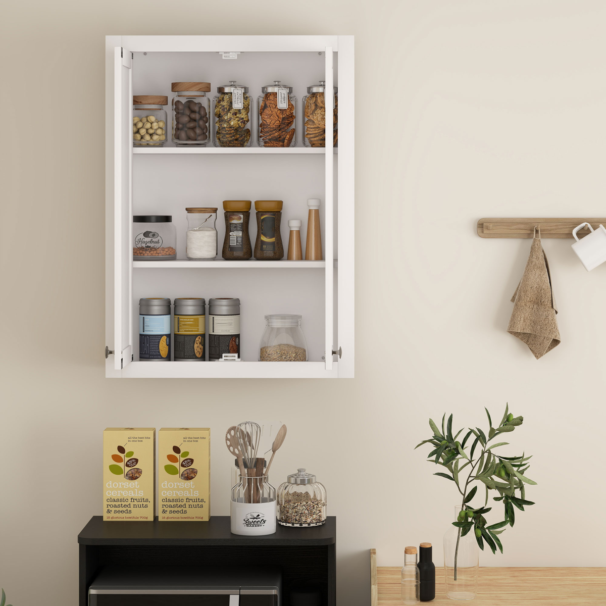 HOMCOM Wall Mounted Bathroom Storage Cabinet with Adjustable Shelves