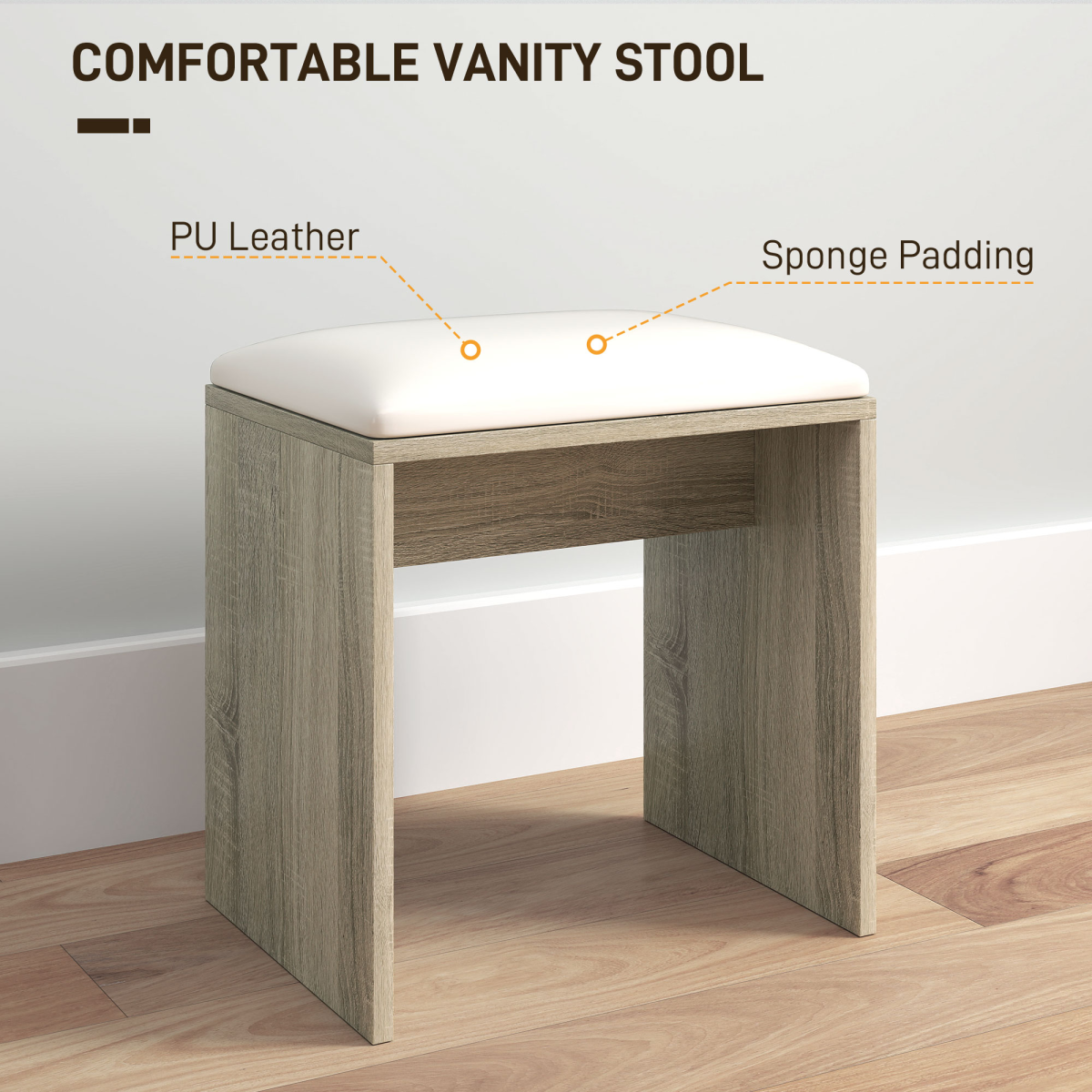 HOMCOM Dressing Table with Mirror, Stool and Storage for Bedroom