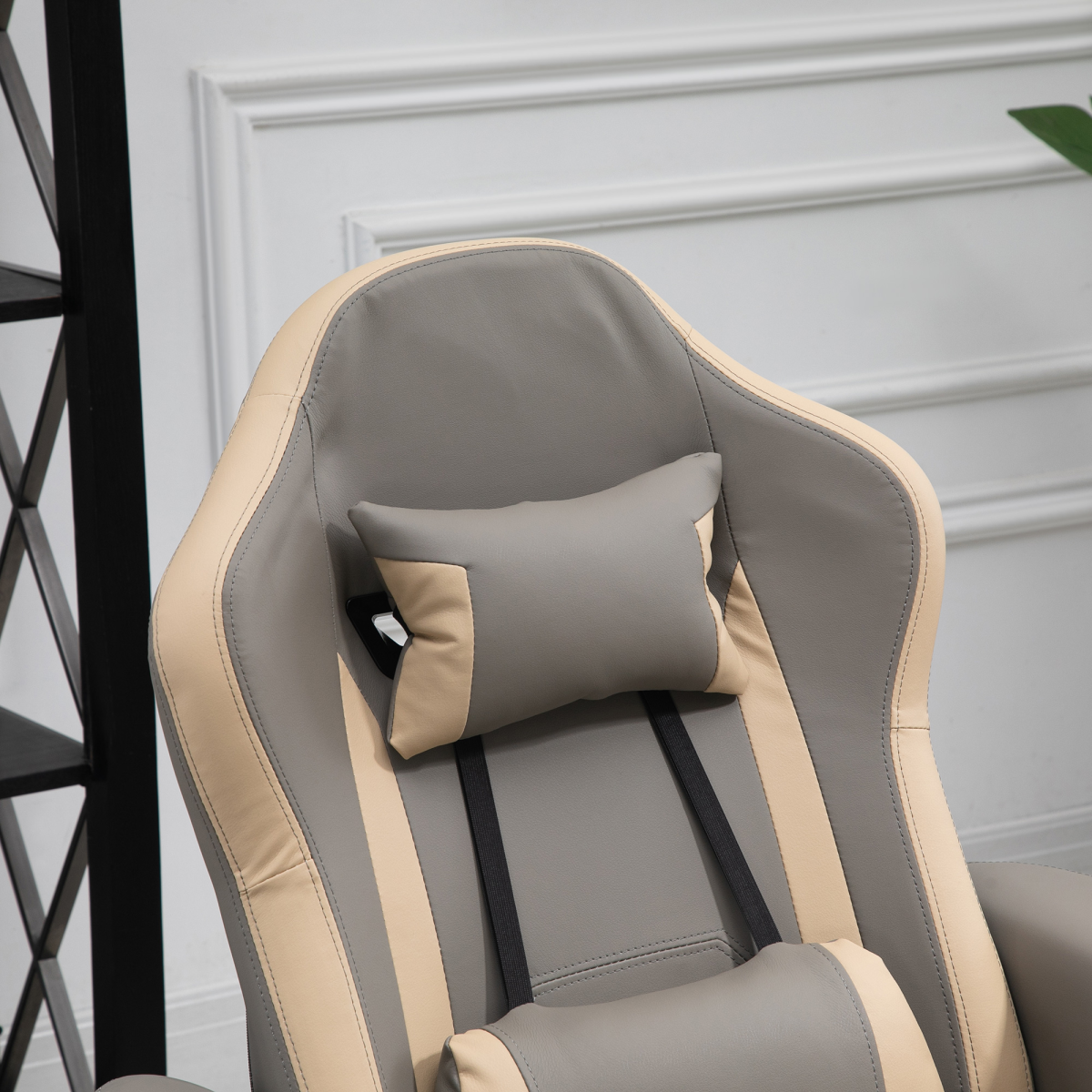 HOMCOM Manual Recliner Armchair with Footrest, 135° Reclining, 360° Swivel, Faux Leather