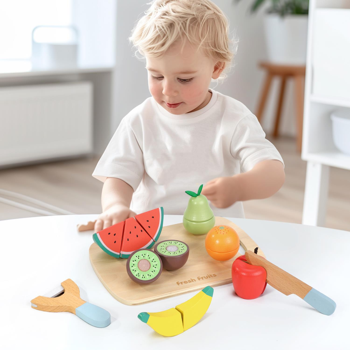SOKA Play Imagine Learn Wooden Fruit Cutting Play Set, 9 Pieces