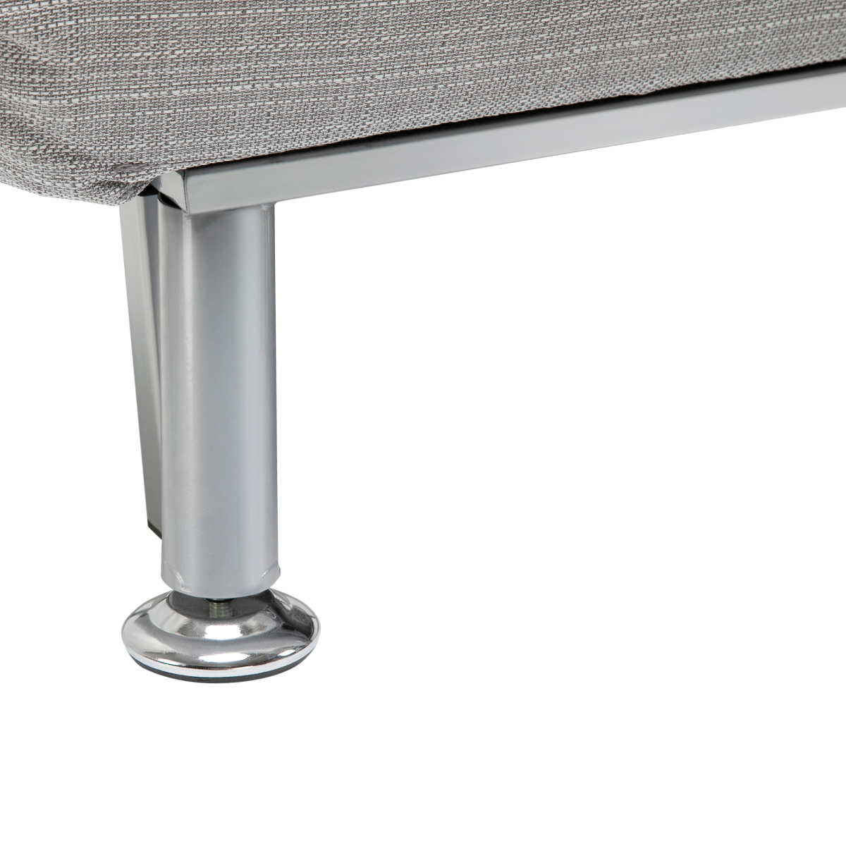 Single Sofa Bed Folding Chair Bed with 5-Position Adjustable Back, Steel Frame, Pillow, Grey/Silver
