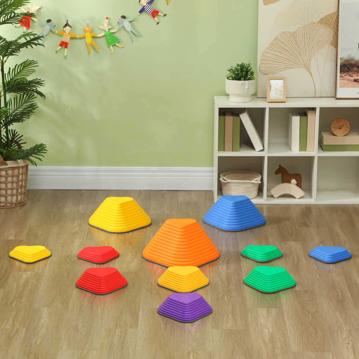 AIYAPLAY 11-Piece Kids Stepping Stones, Non-Slip Stackable